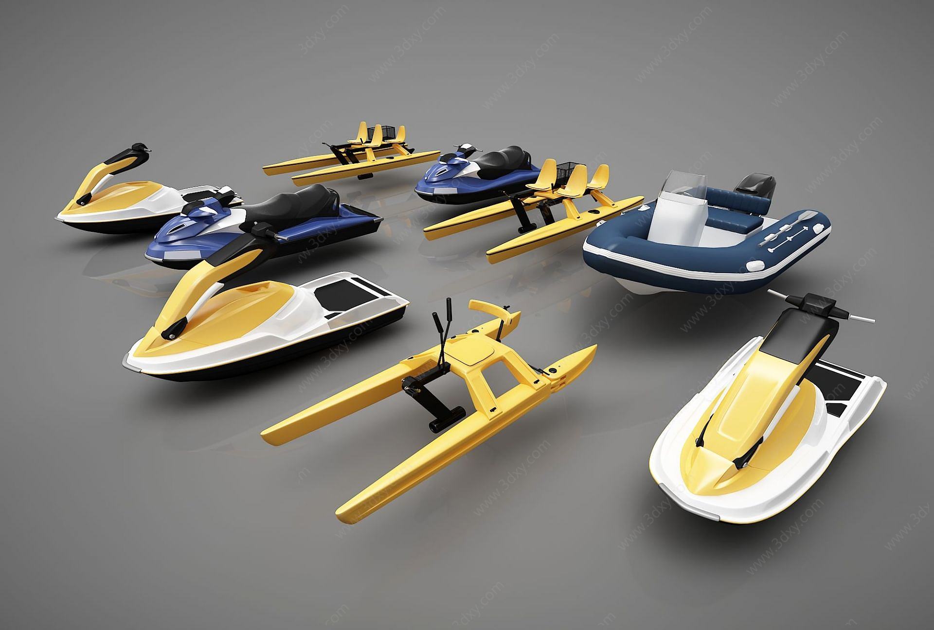 创意小船组合3D模型