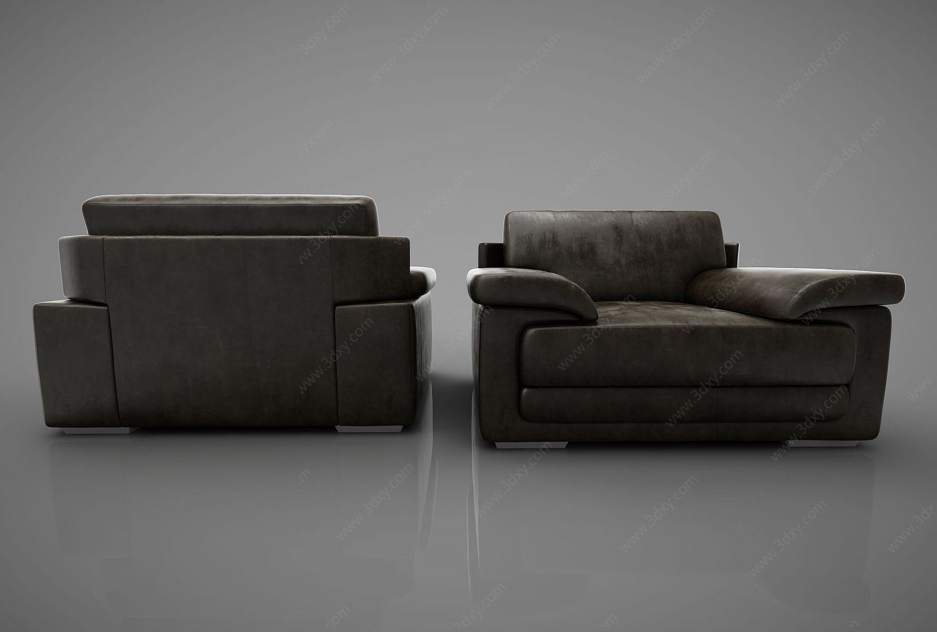 简约单人沙发3D模型