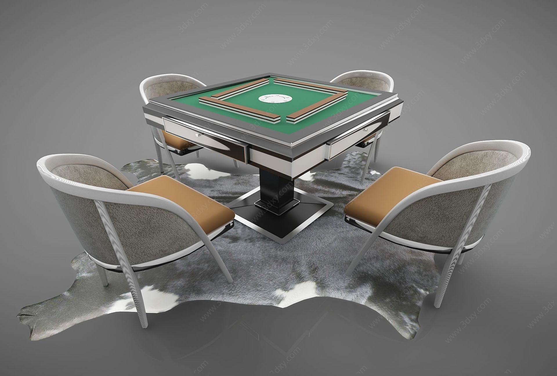 现代风格麻将桌3D模型