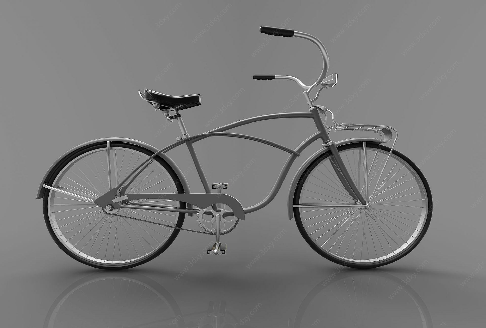复古风小单车自行车3D模型