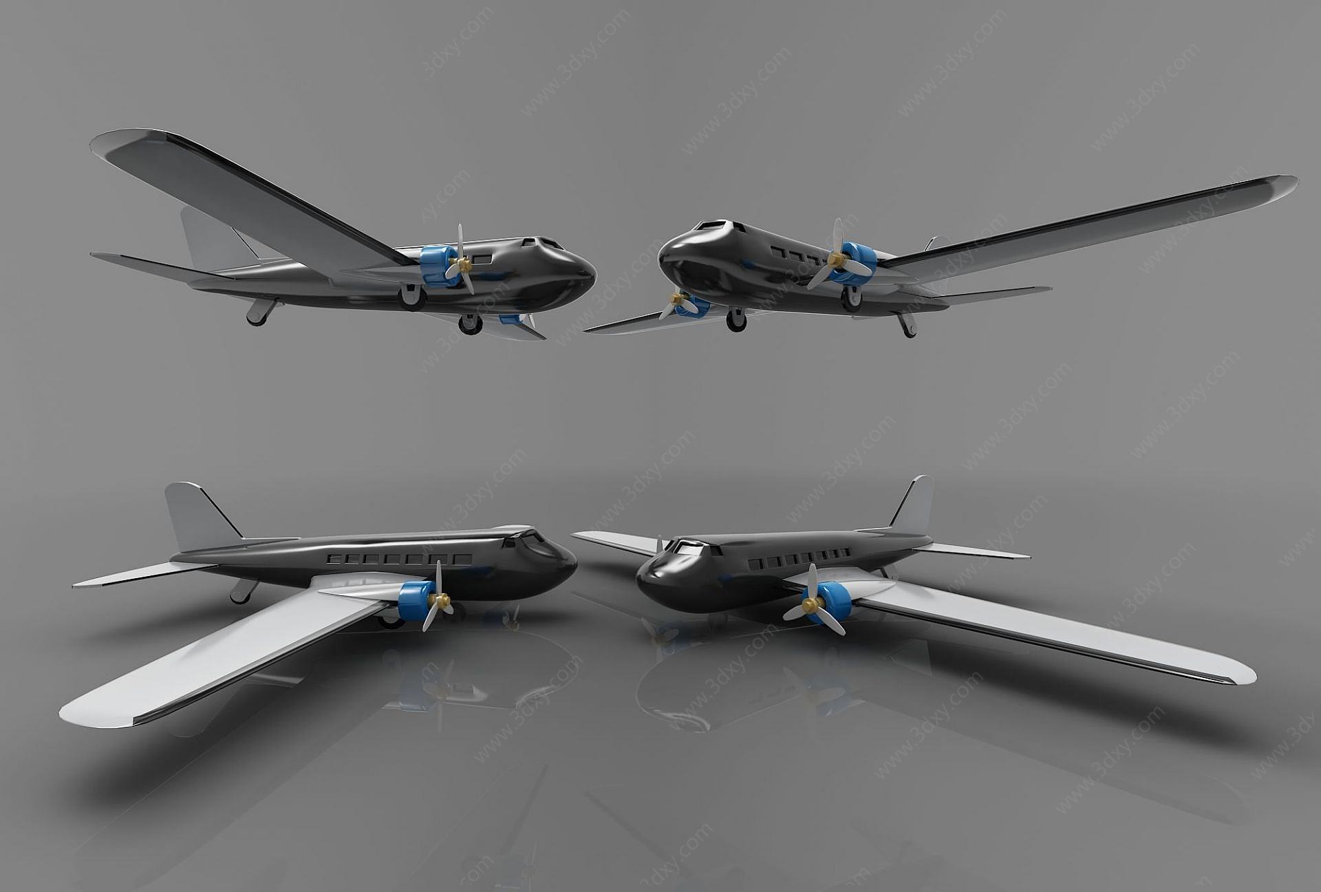 现代飞机3D模型
