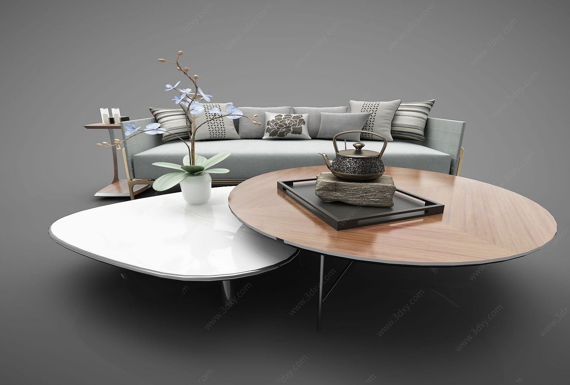 新中式家具组合3D模型