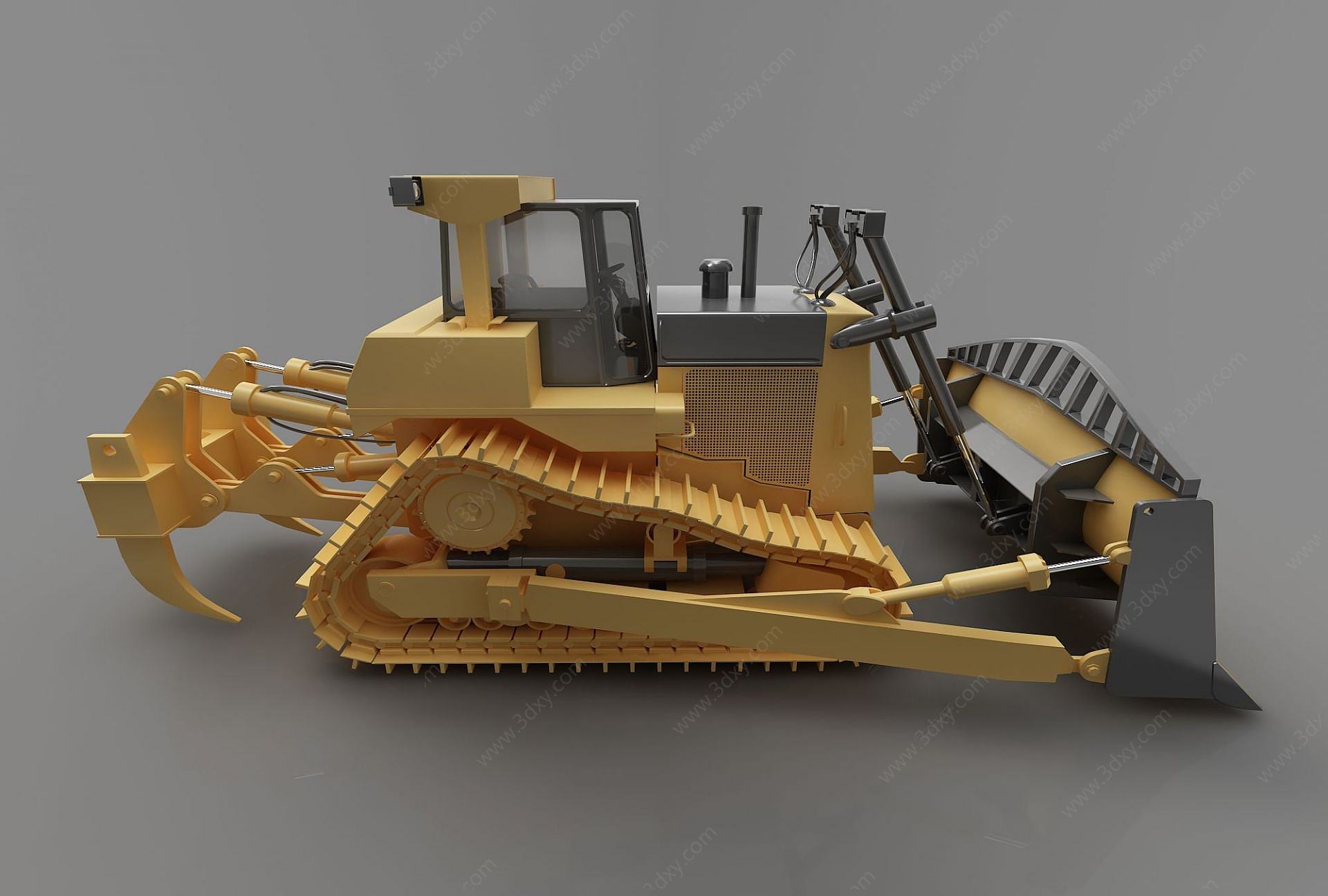 现代推土车3D模型