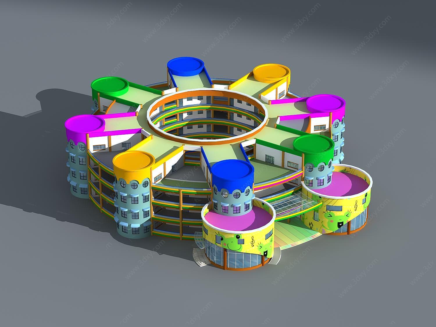 现代幼儿园大楼3D模型