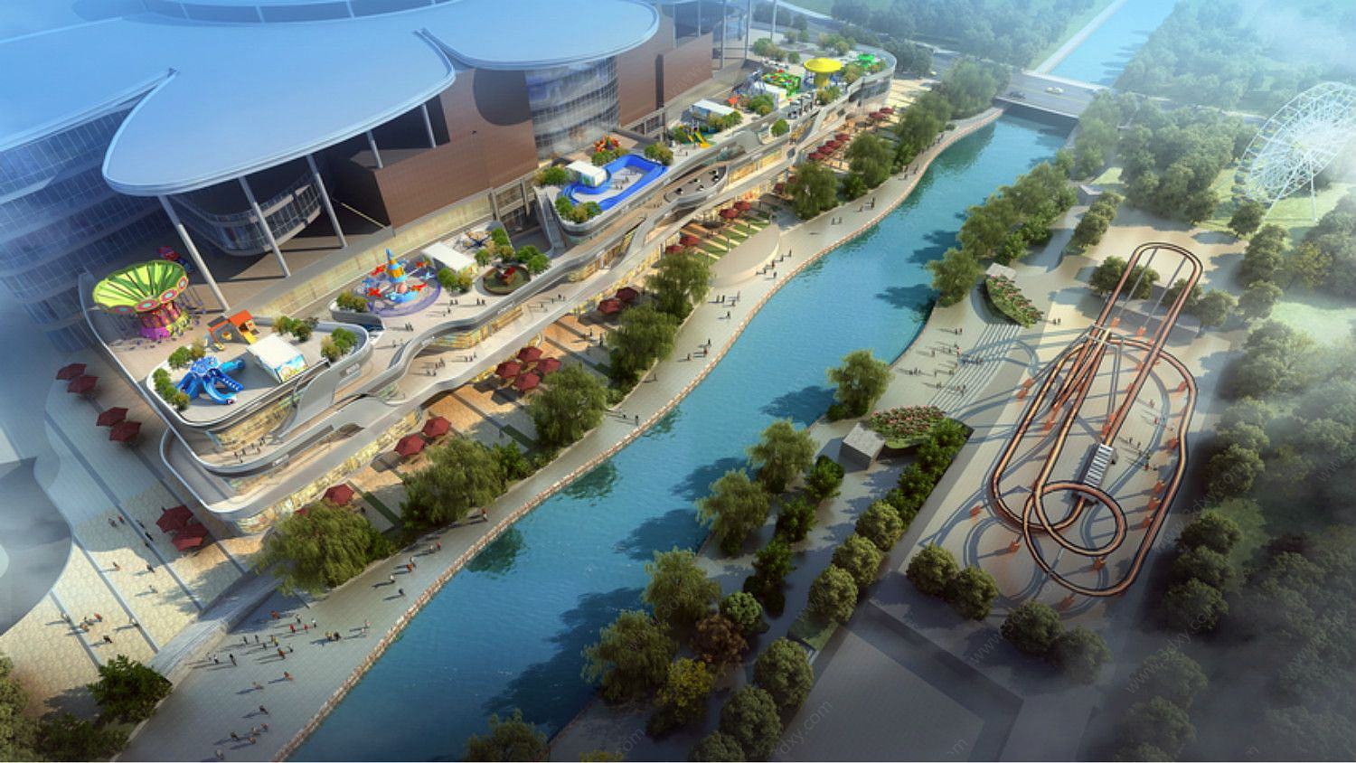 滨水商业景观3D模型
