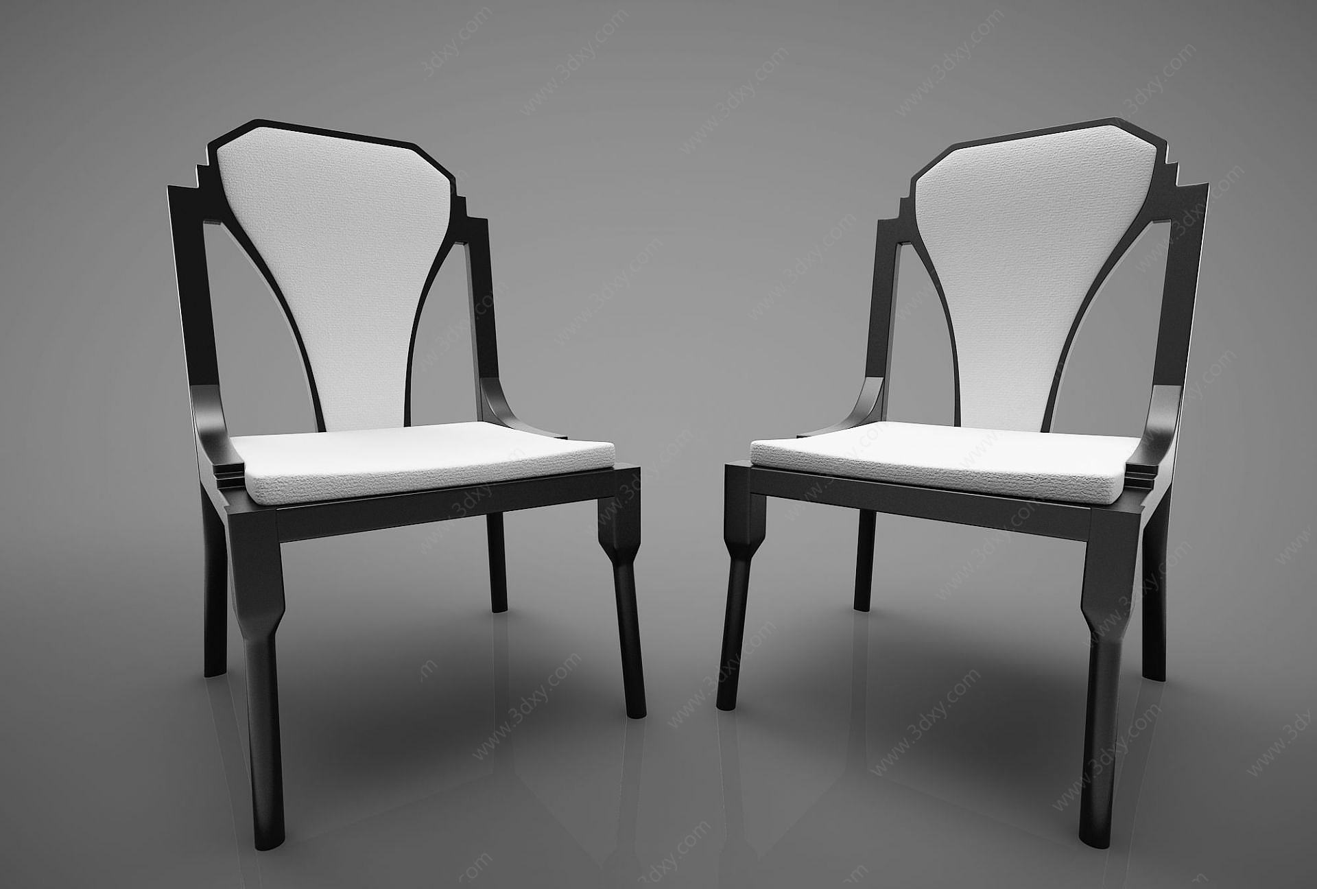 新中式风格餐椅3D模型