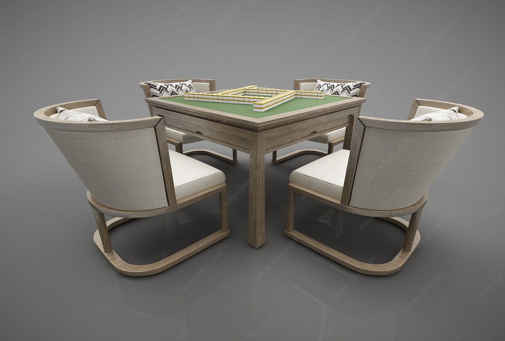 新中式麻将桌娱乐桌3D模型