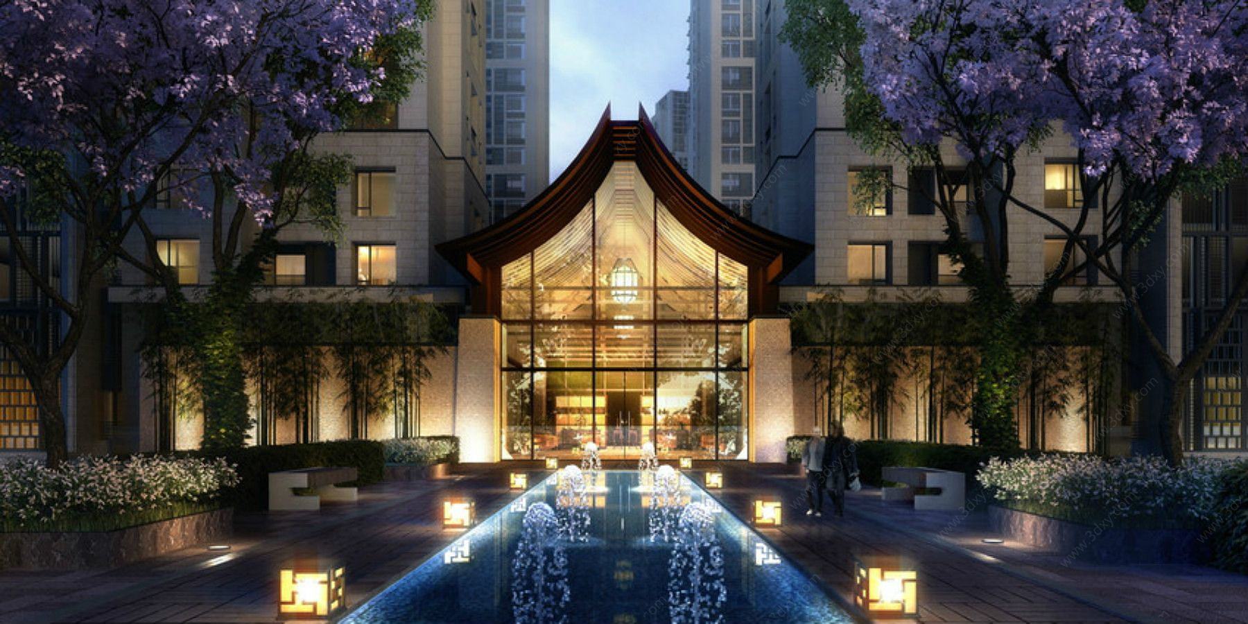 新中式会所酒店3D模型