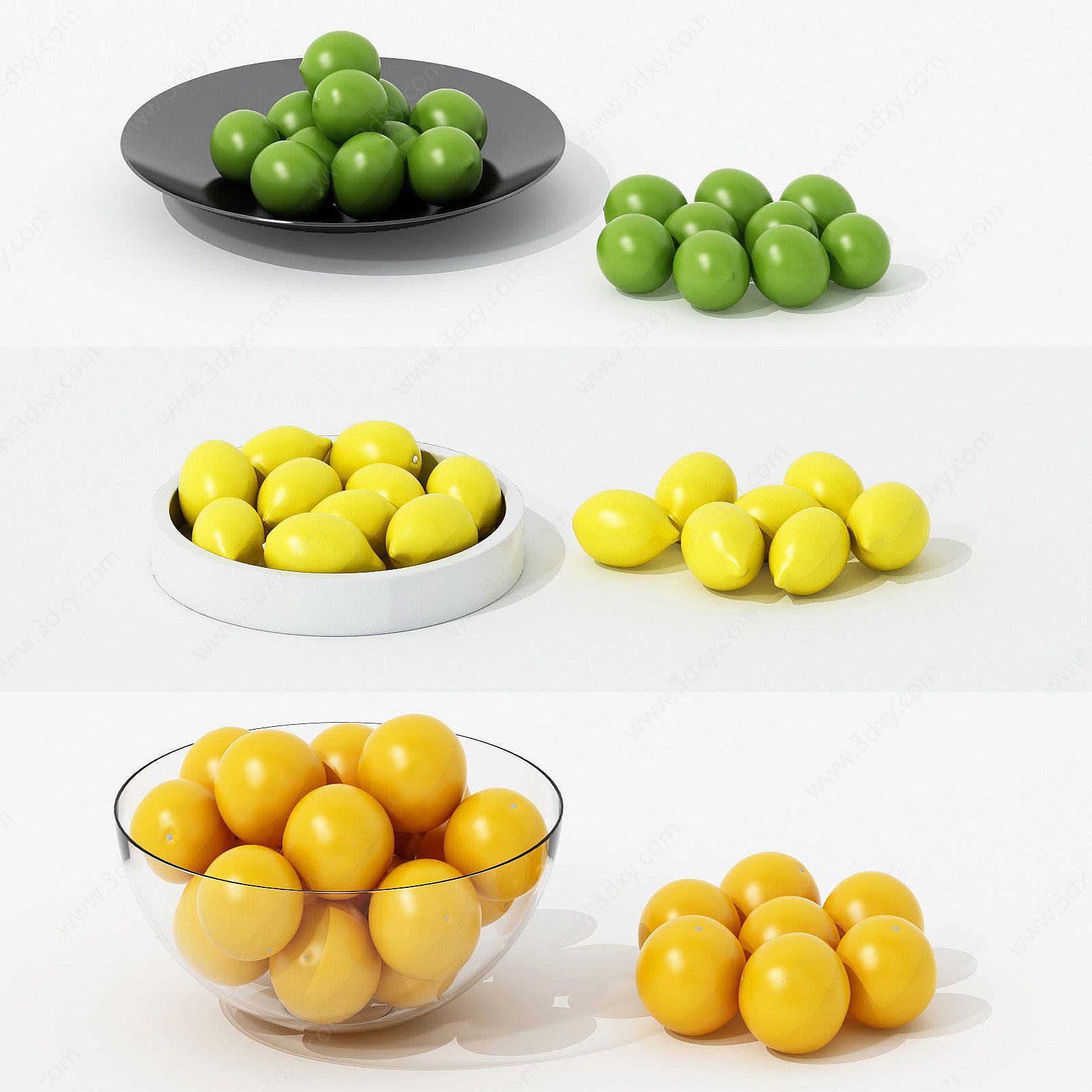 水果组合3D模型