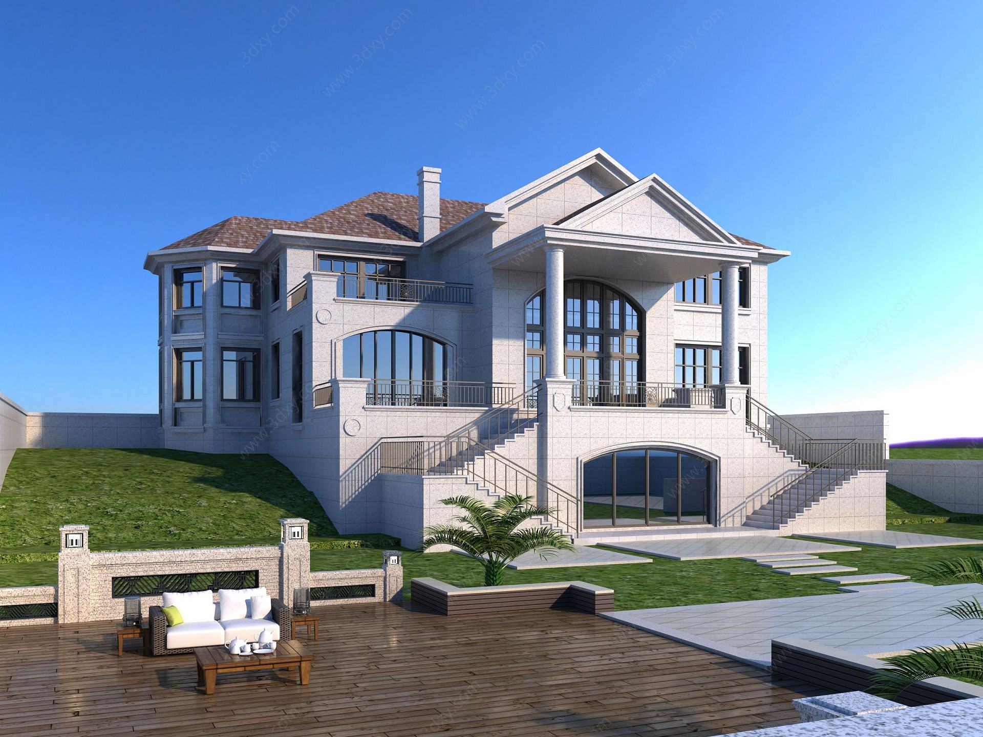 欧式别墅3D模型