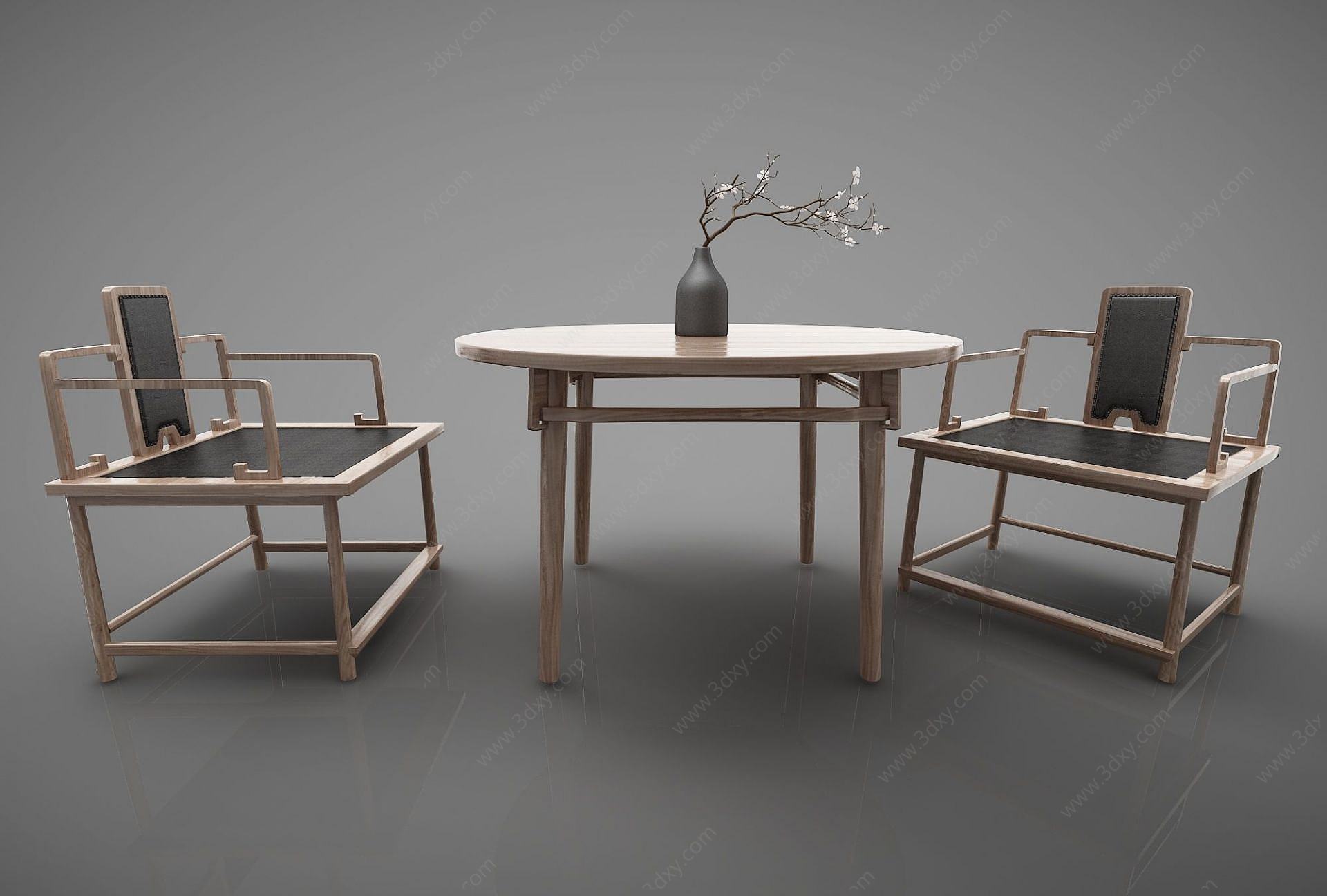 新中式风格桌椅3D模型