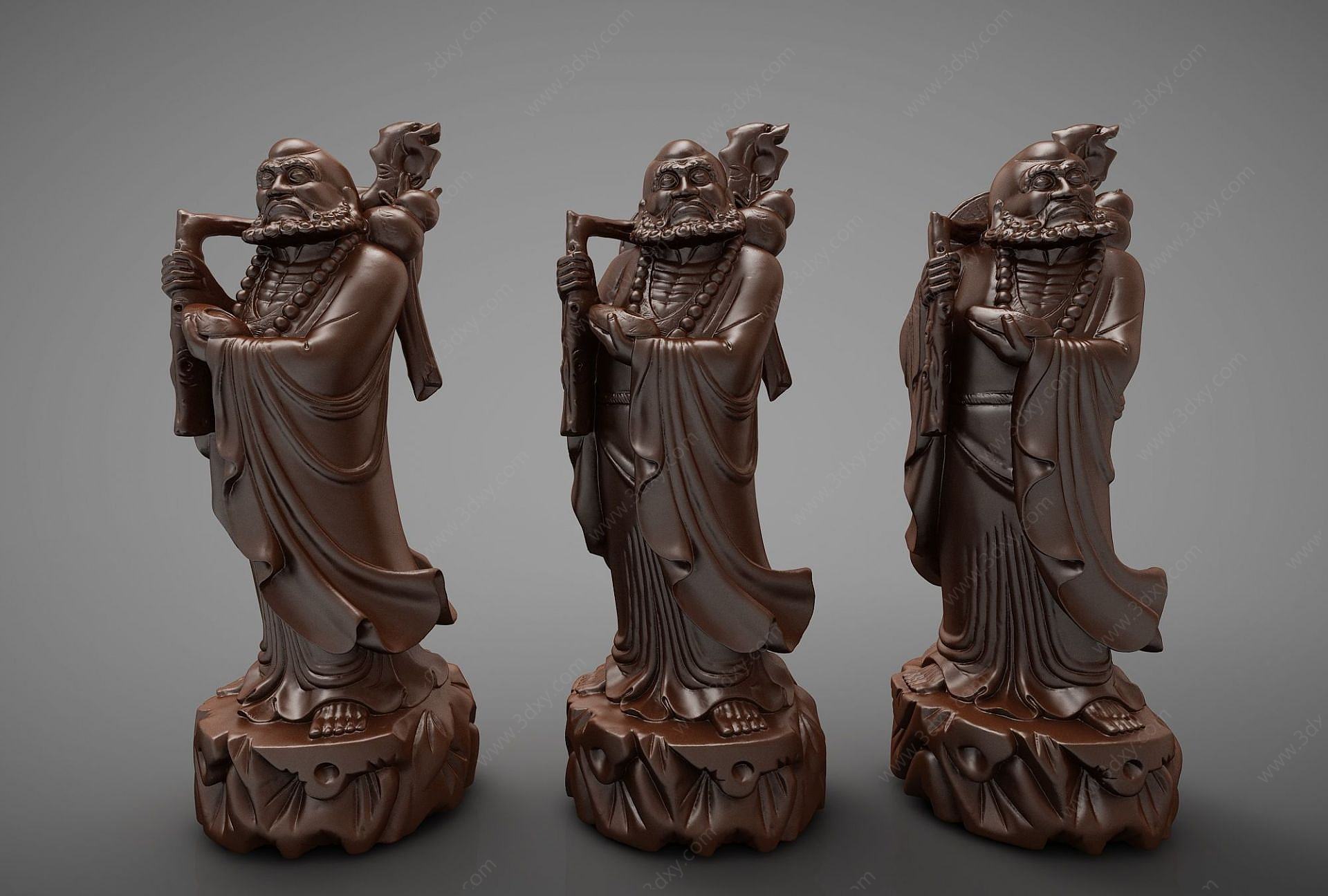 新中式风格雕塑3D模型