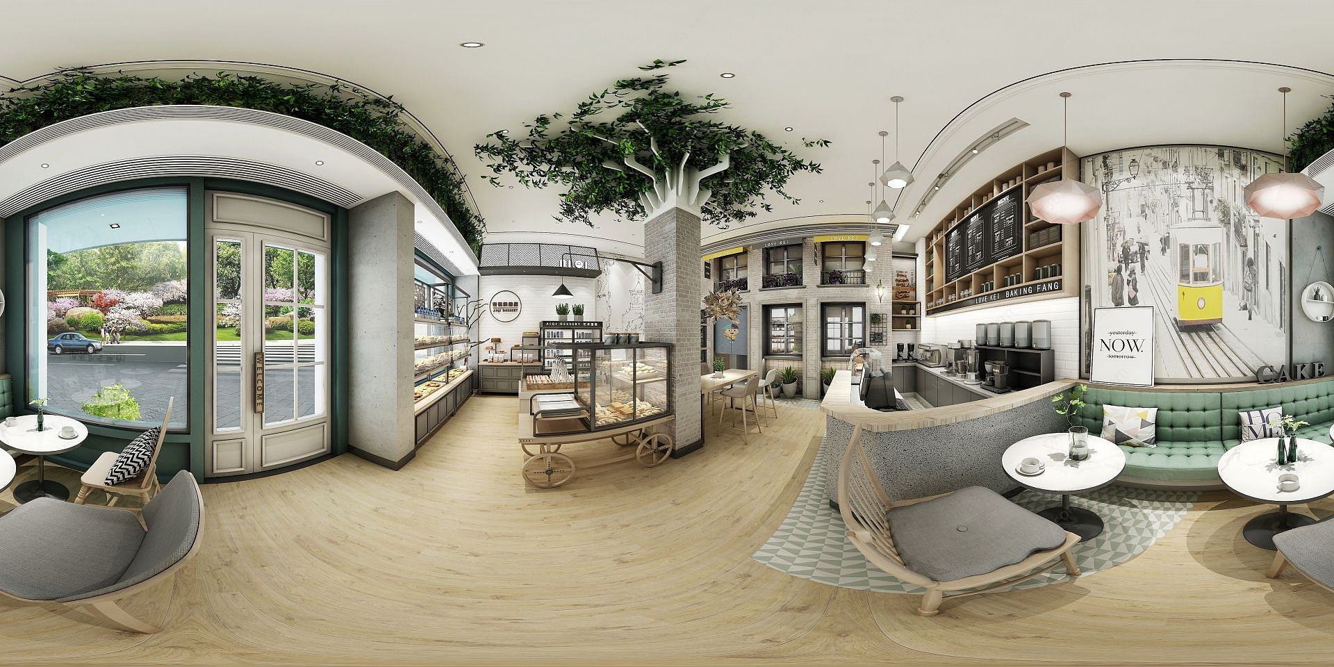 面包店餐厅全景3D模型
