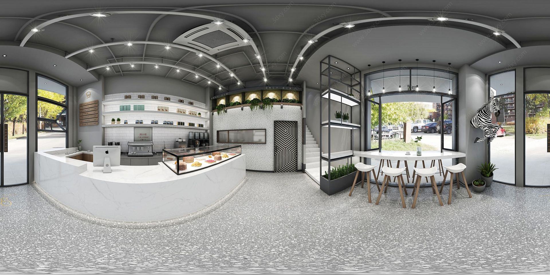 面包店餐厅全景3D模型