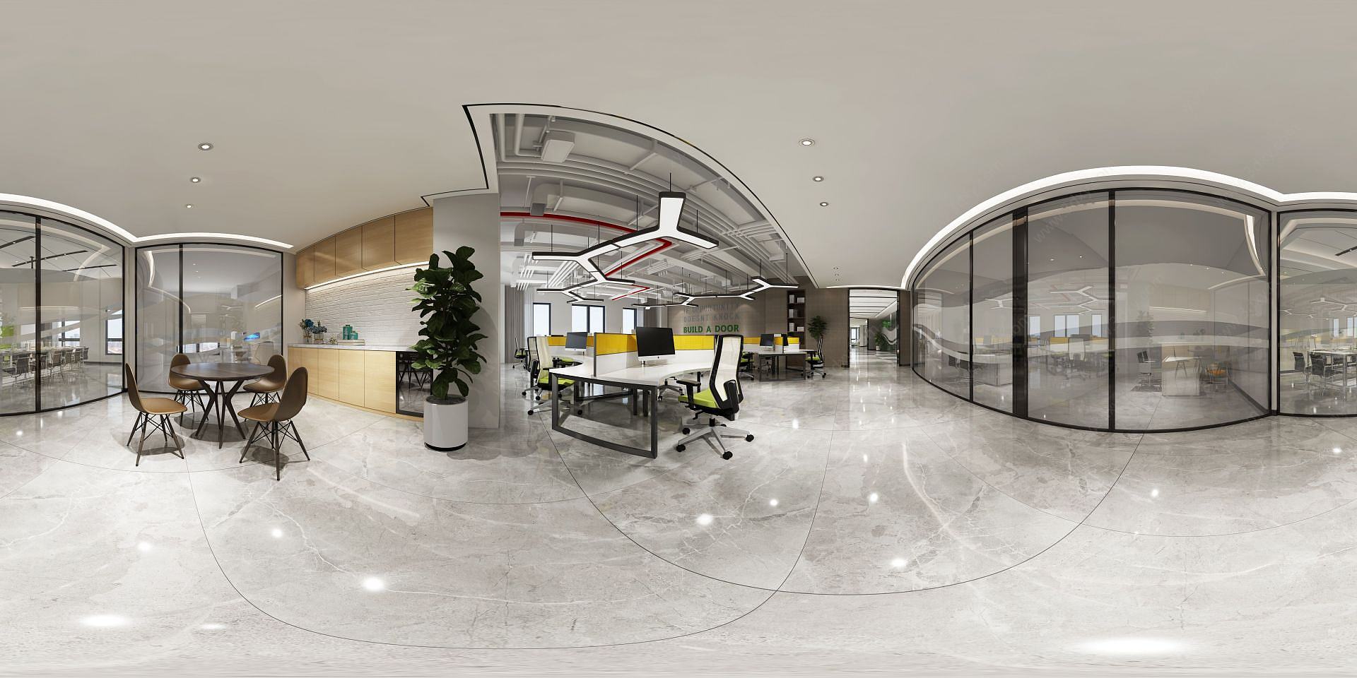 办公空间全景3D模型