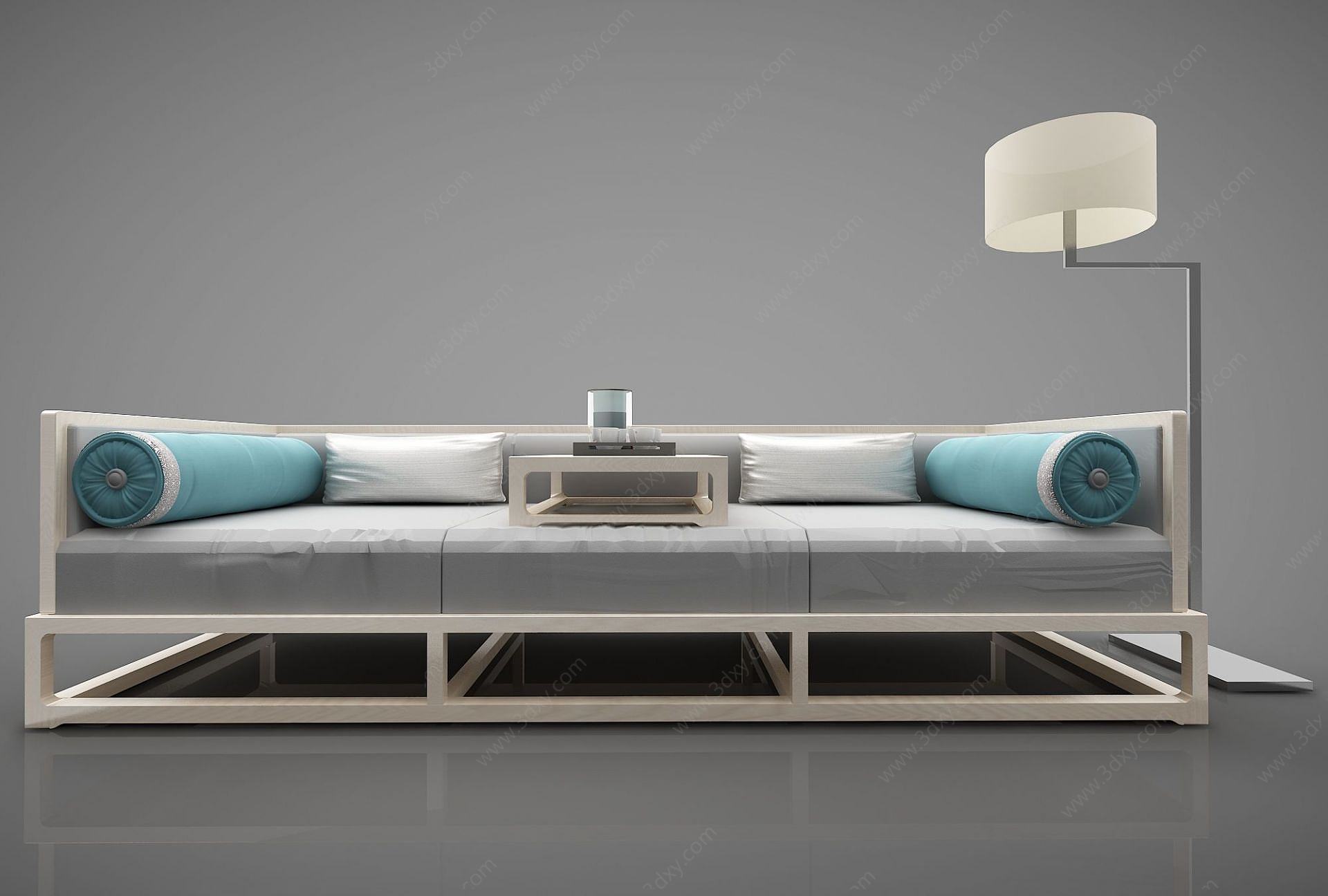 现代简约三人沙发3D模型