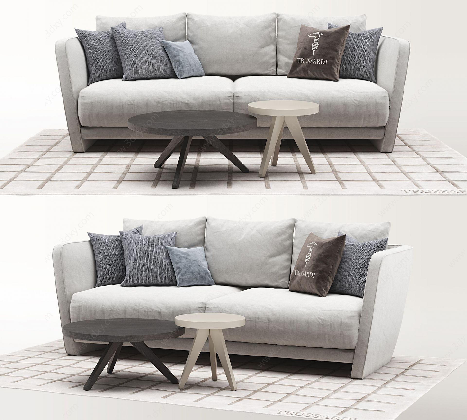 现代北欧双人沙发3D模型
