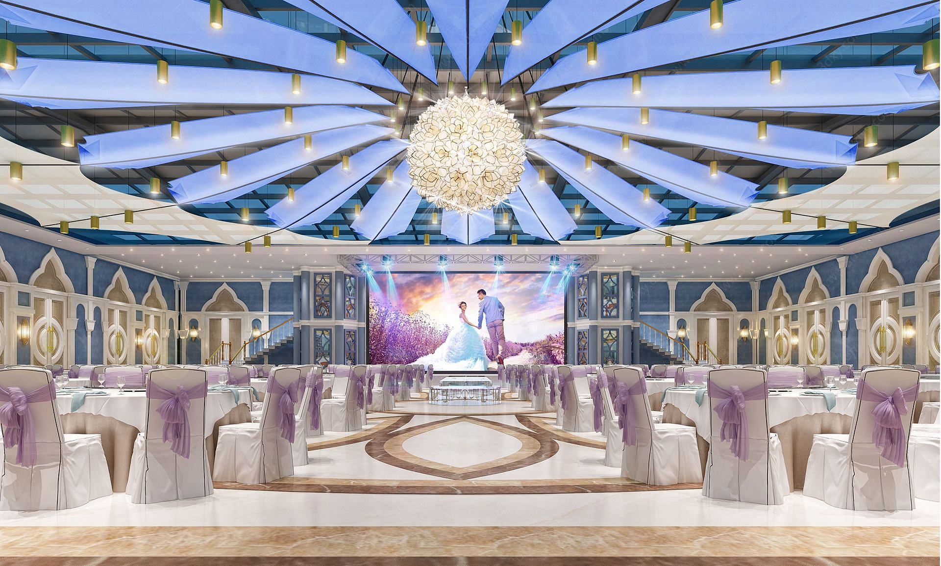 地中海婚礼宴会厅3D模型