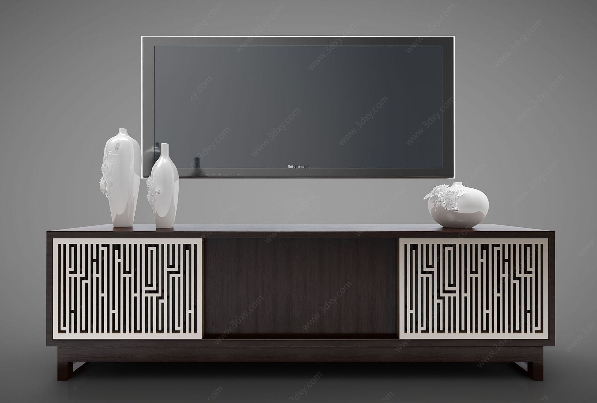 新中式风格电视柜3D模型