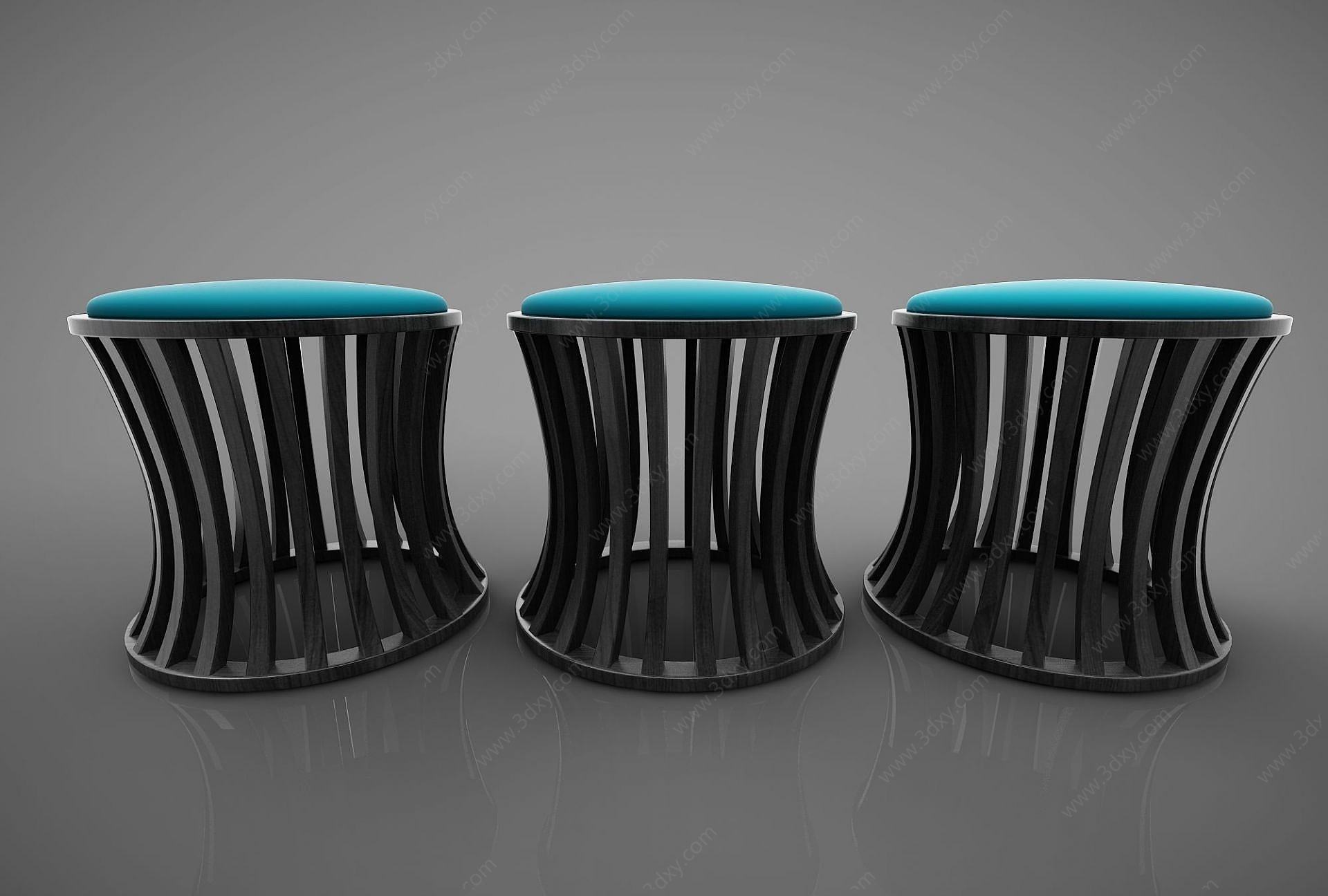 新中式风格凳子3D模型