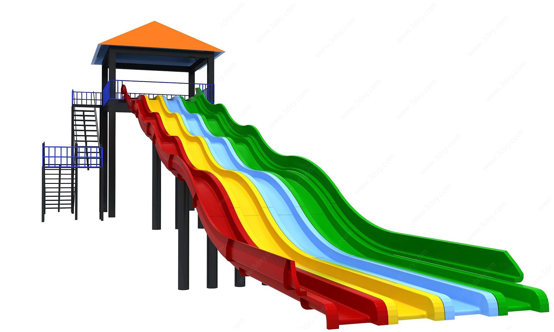 彩虹滑梯3D模型