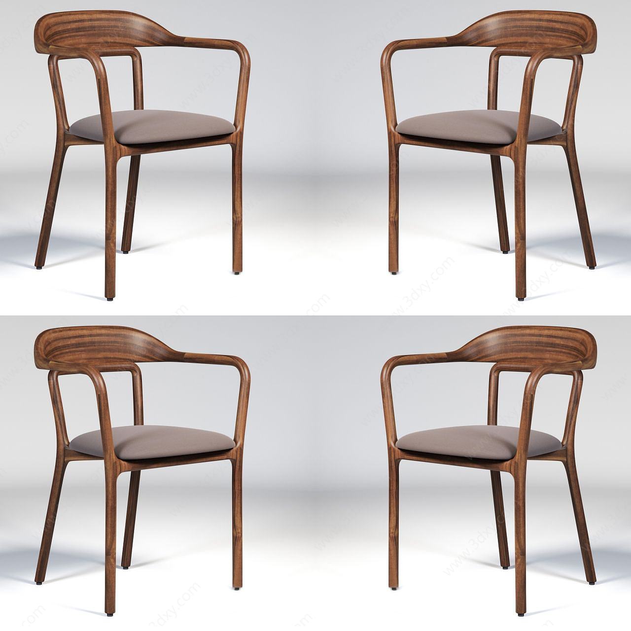 现代实木单椅9_AR3D模型