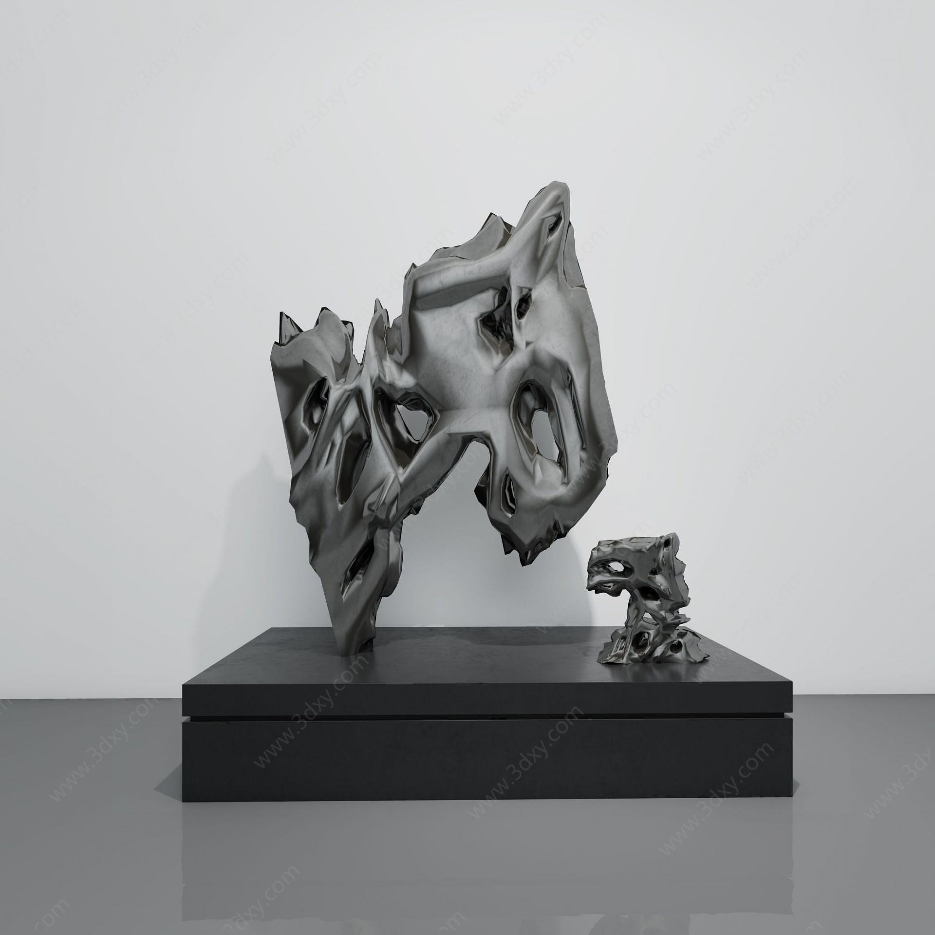 现代山石雕塑饰品3D模型