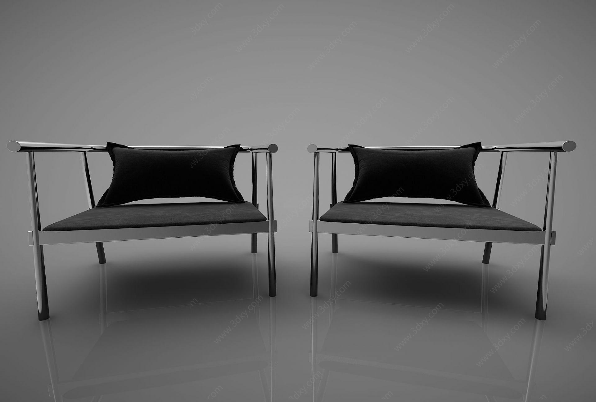现代不锈钢风格沙发3D模型