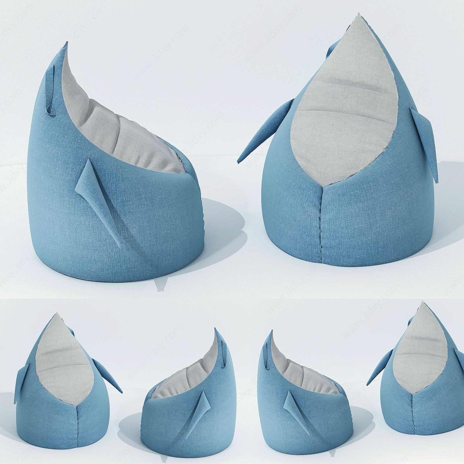 现代布艺休闲可爱企鹅椅子3D模型