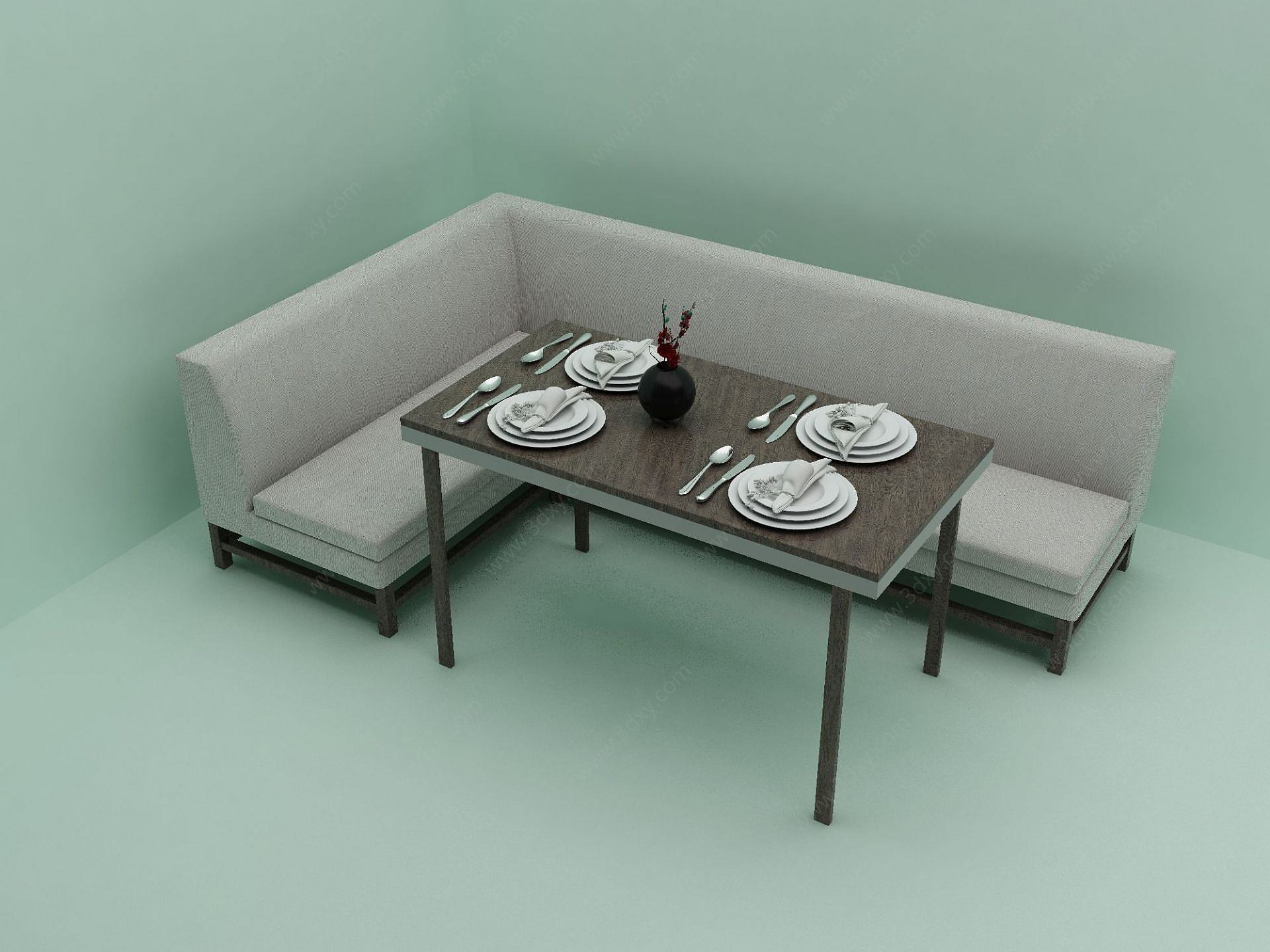沙发餐桌3D模型