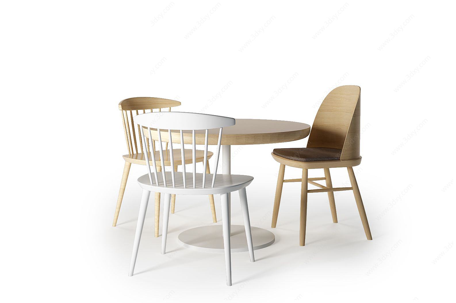 现代简约休闲桌椅3D模型
