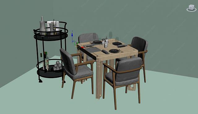 饭店餐桌3D模型