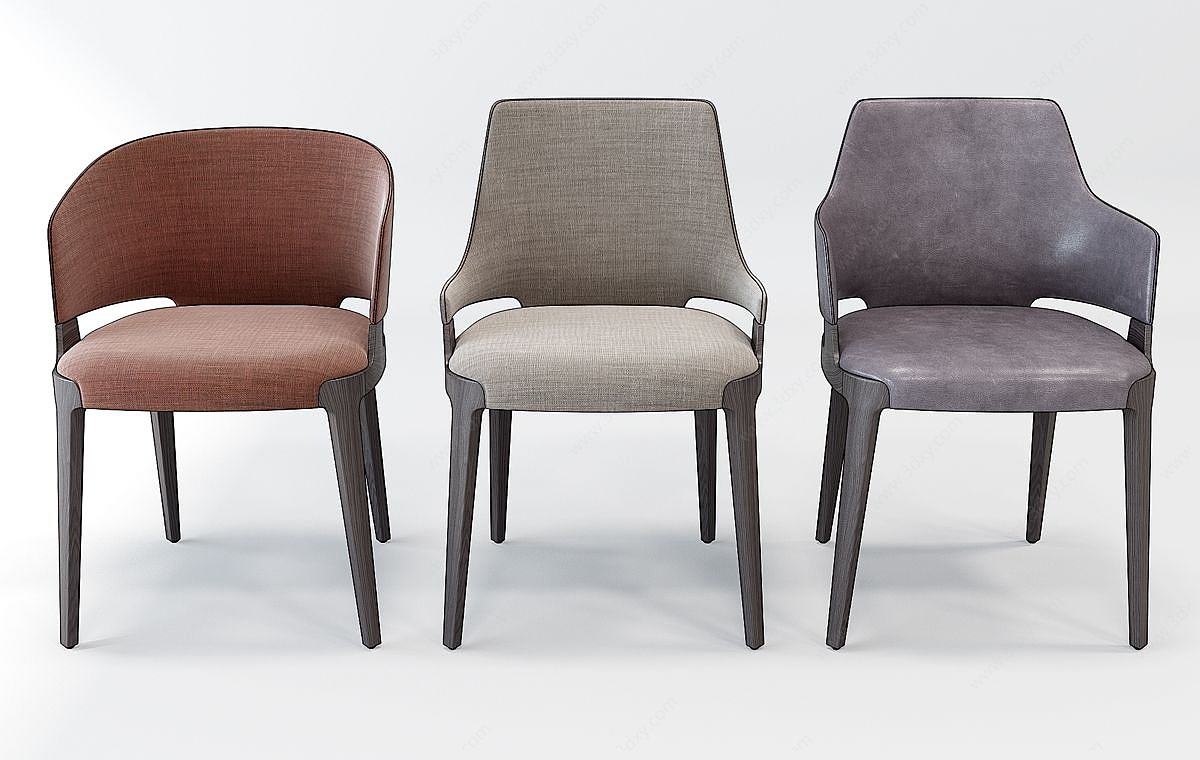 现代布艺单椅子休闲椅3D模型