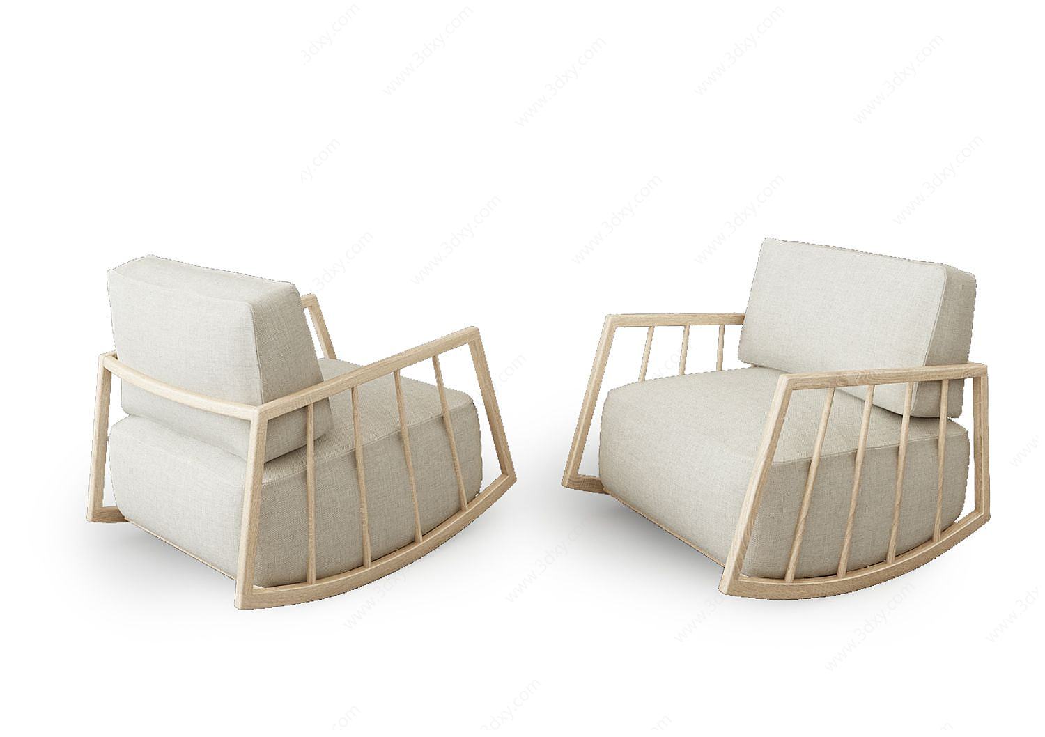 现代简约休闲椅单椅3D模型
