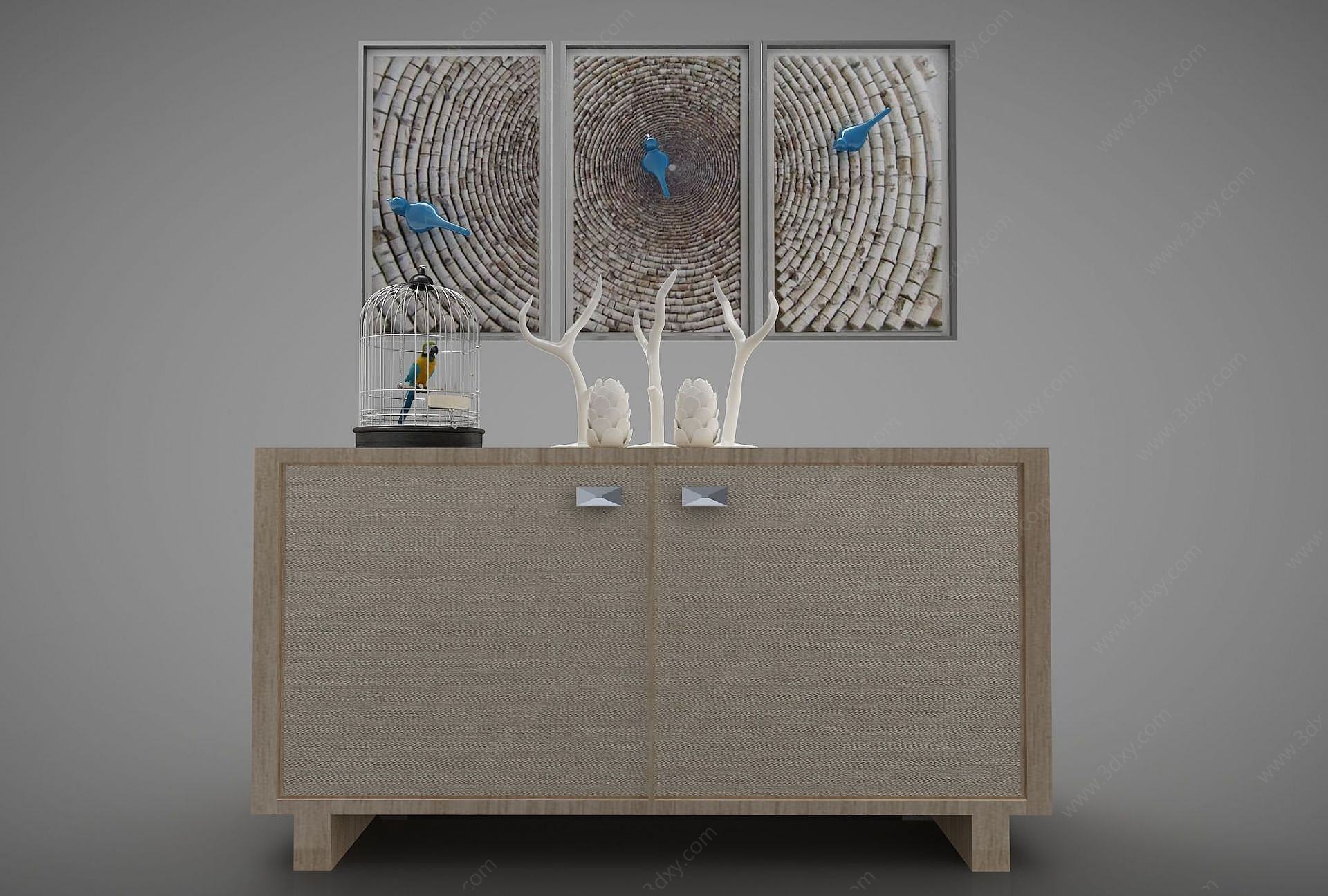 现代简约边柜装饰柜3D模型