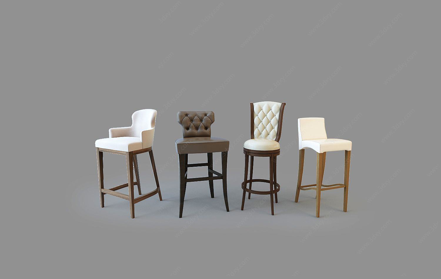 现代吧台椅3D模型