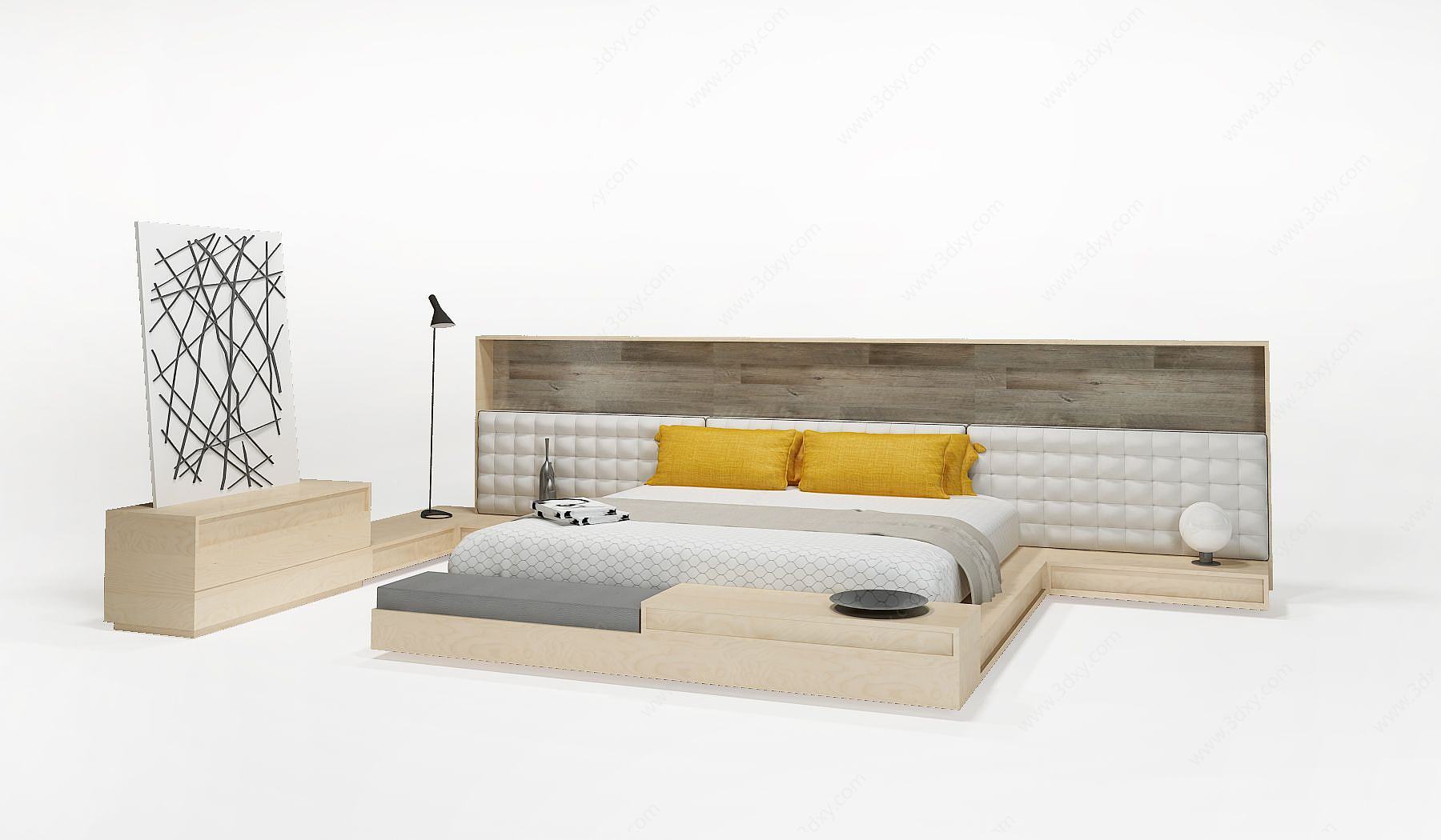 家居新式床3D模型