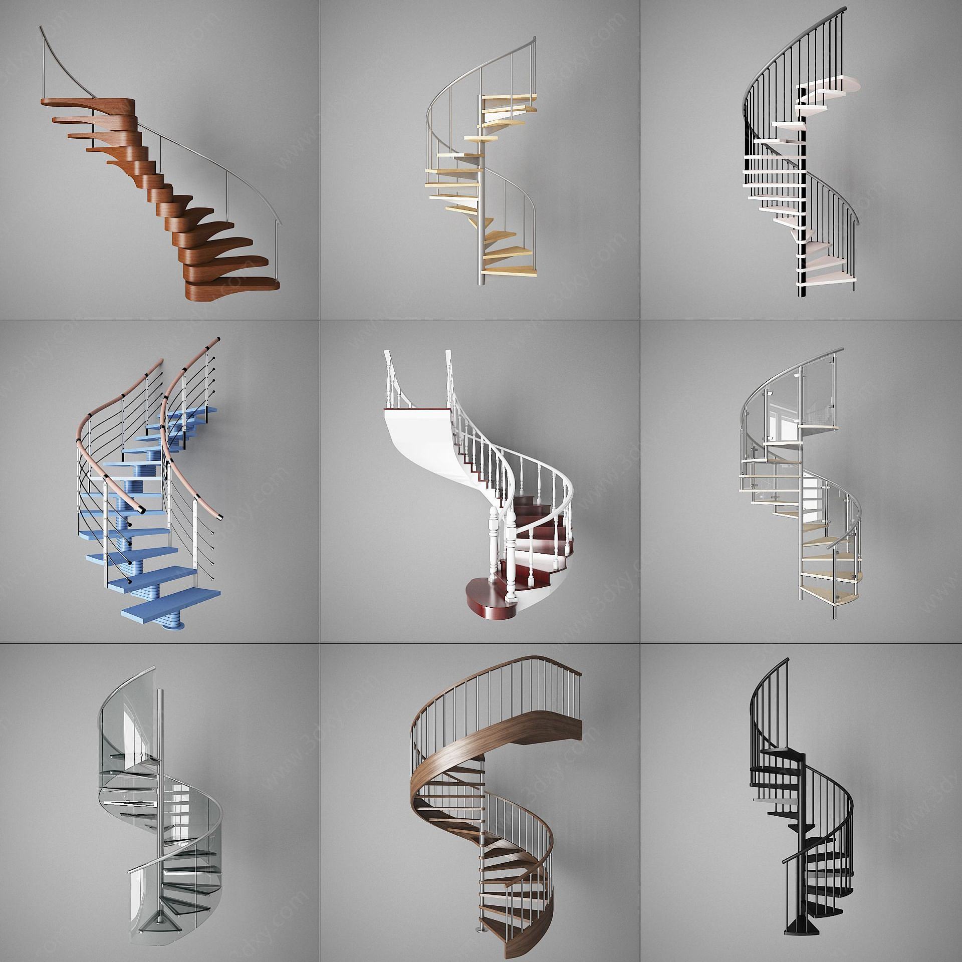 现代简约风格楼梯3D模型