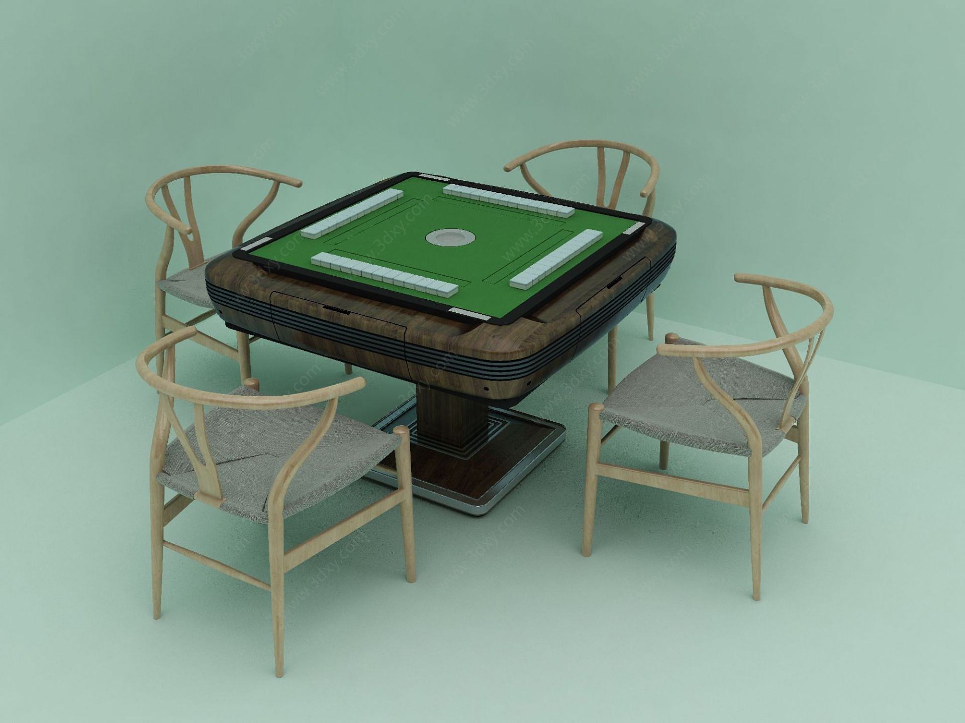 现代风格麻将桌3D模型