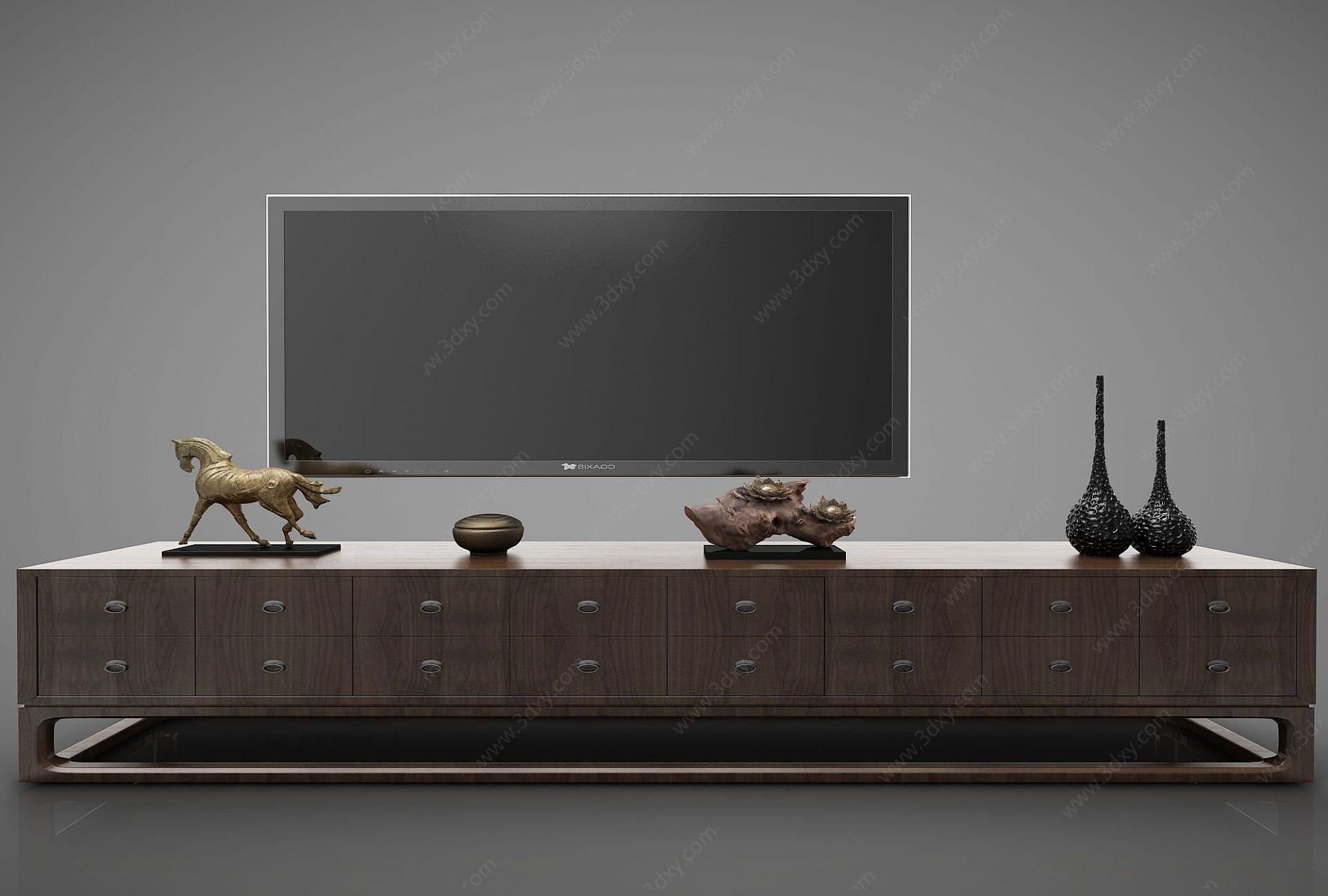 新中式风格电视柜3D模型