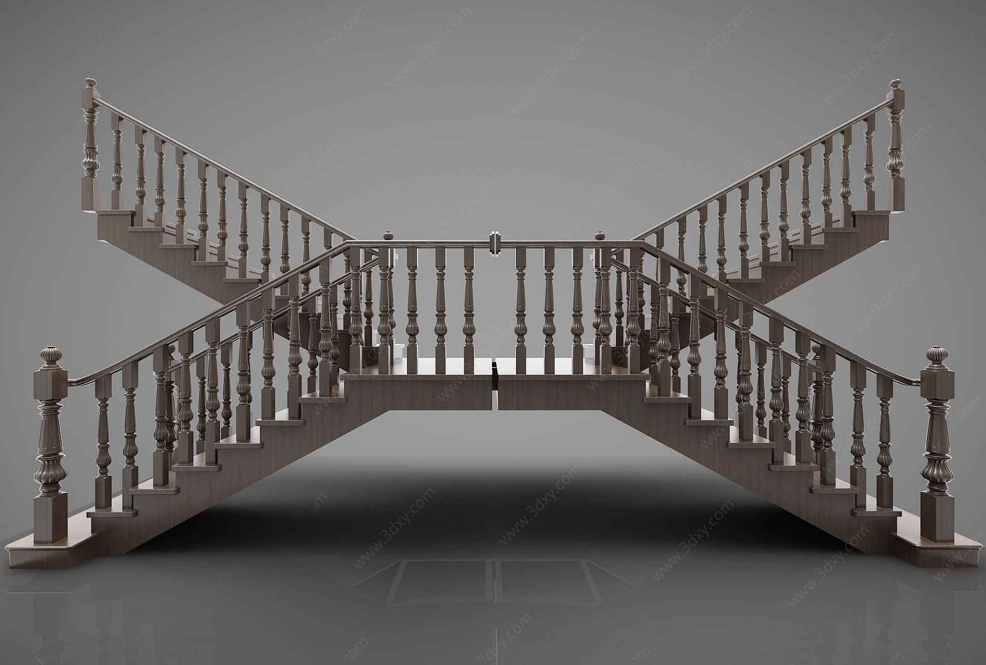 楼梯实木3D模型