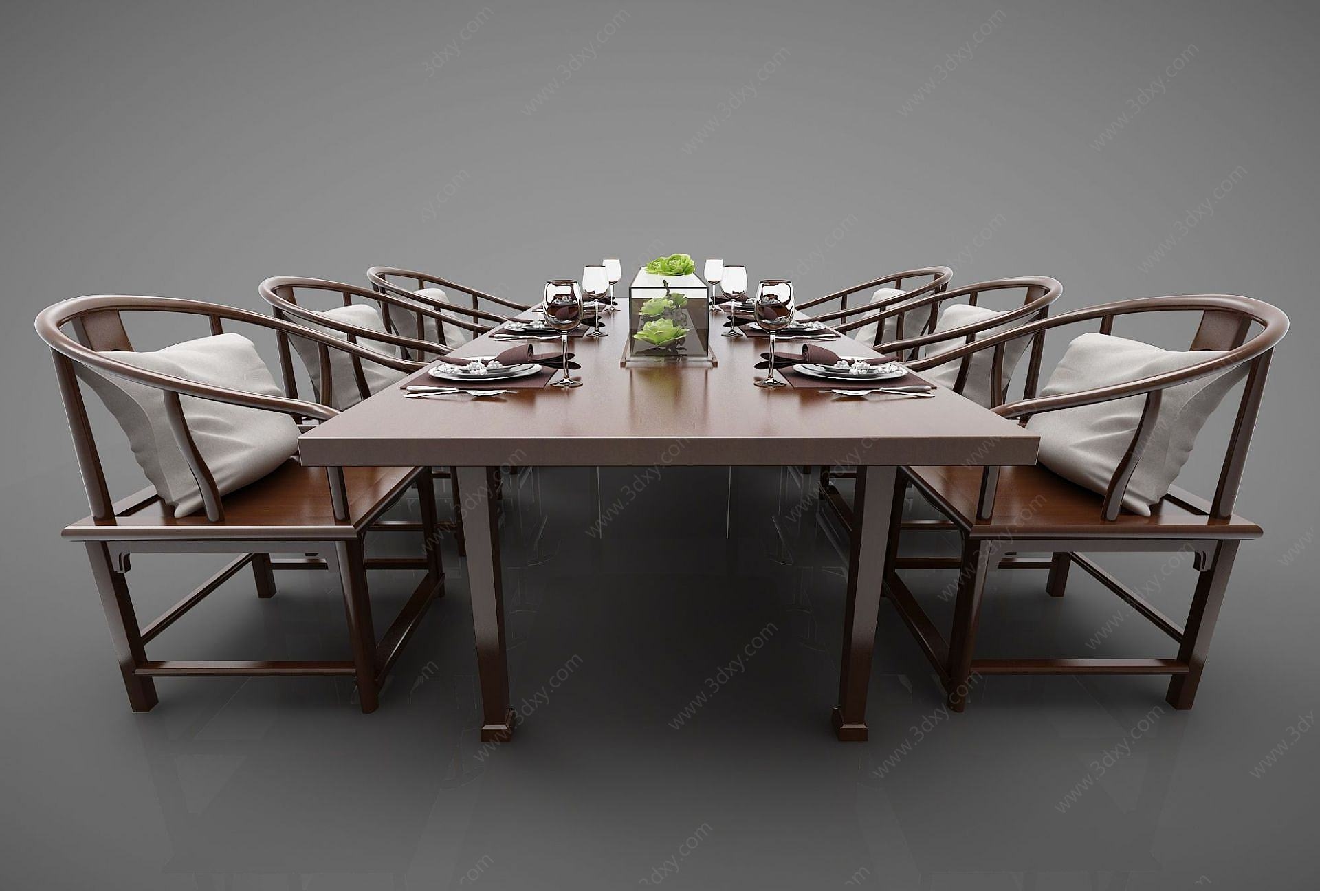餐桌中式3D模型