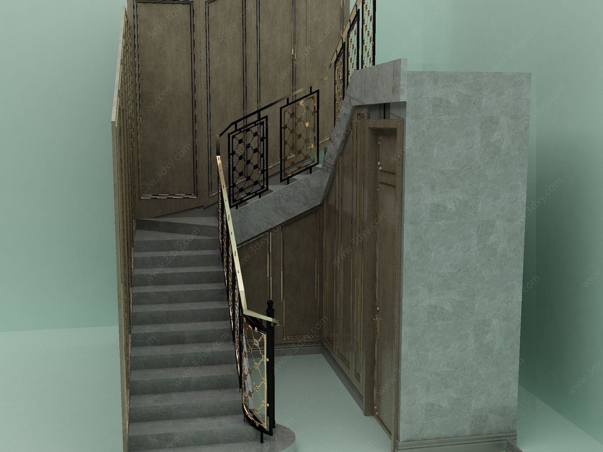 楼梯扶手护栏3D模型