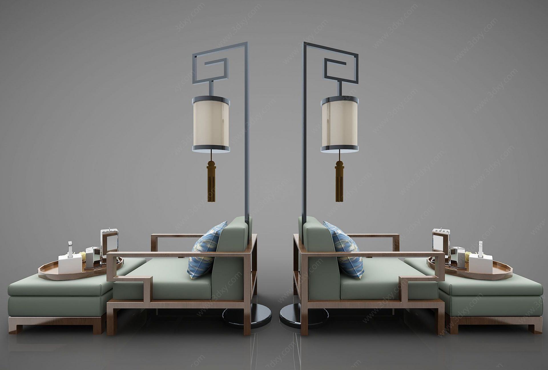 沙发中式风格3D模型