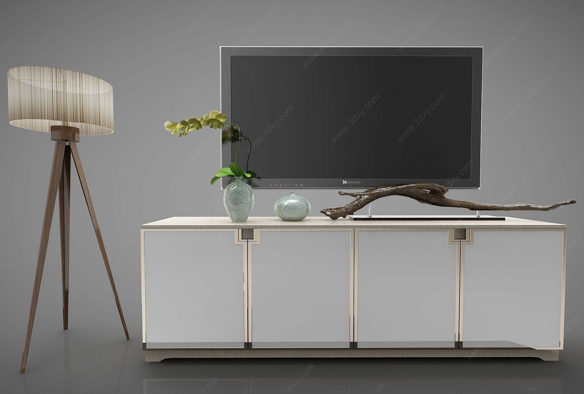 电视柜电视背景墙3D模型