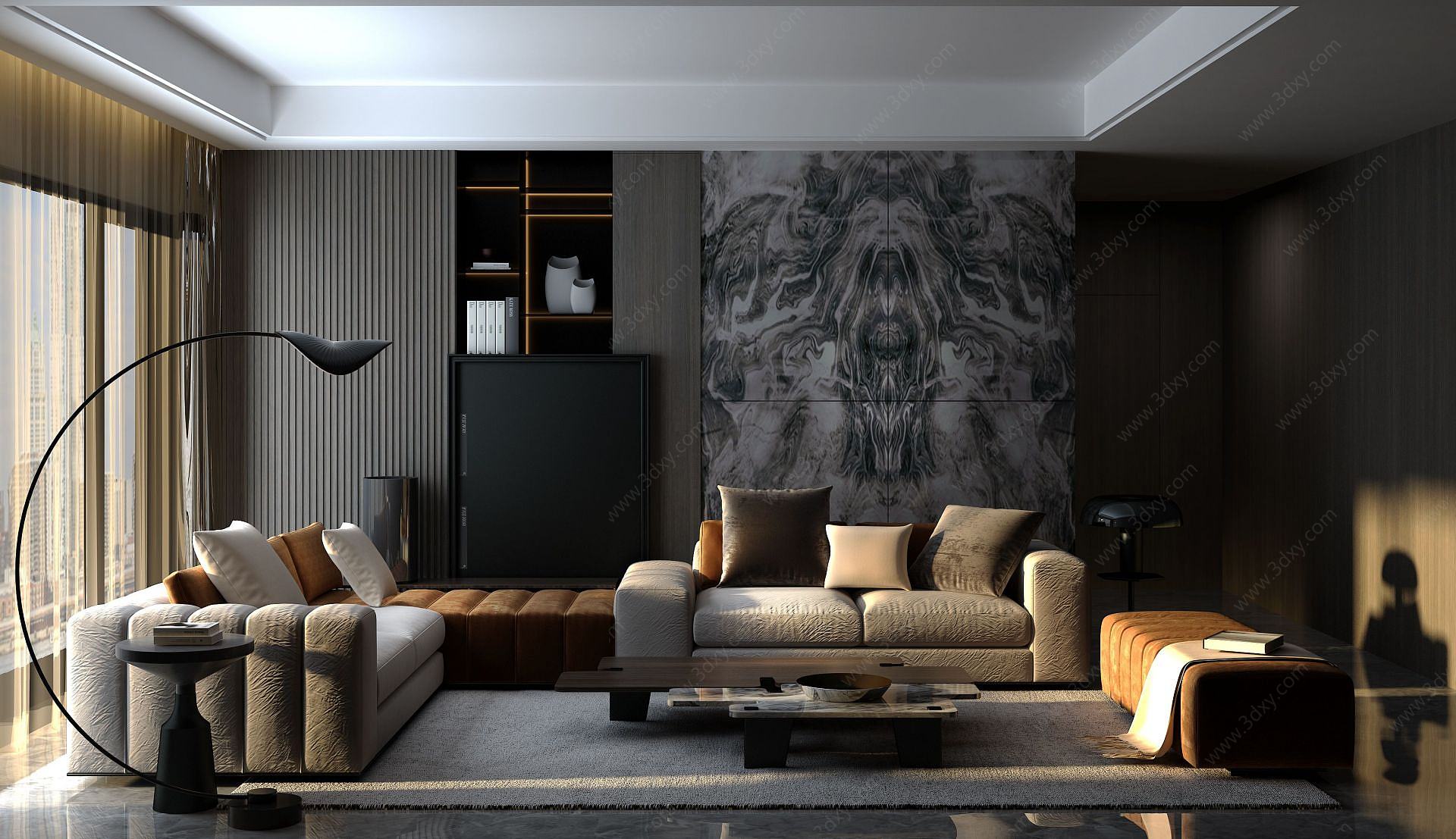 超现代客厅沙发3D模型