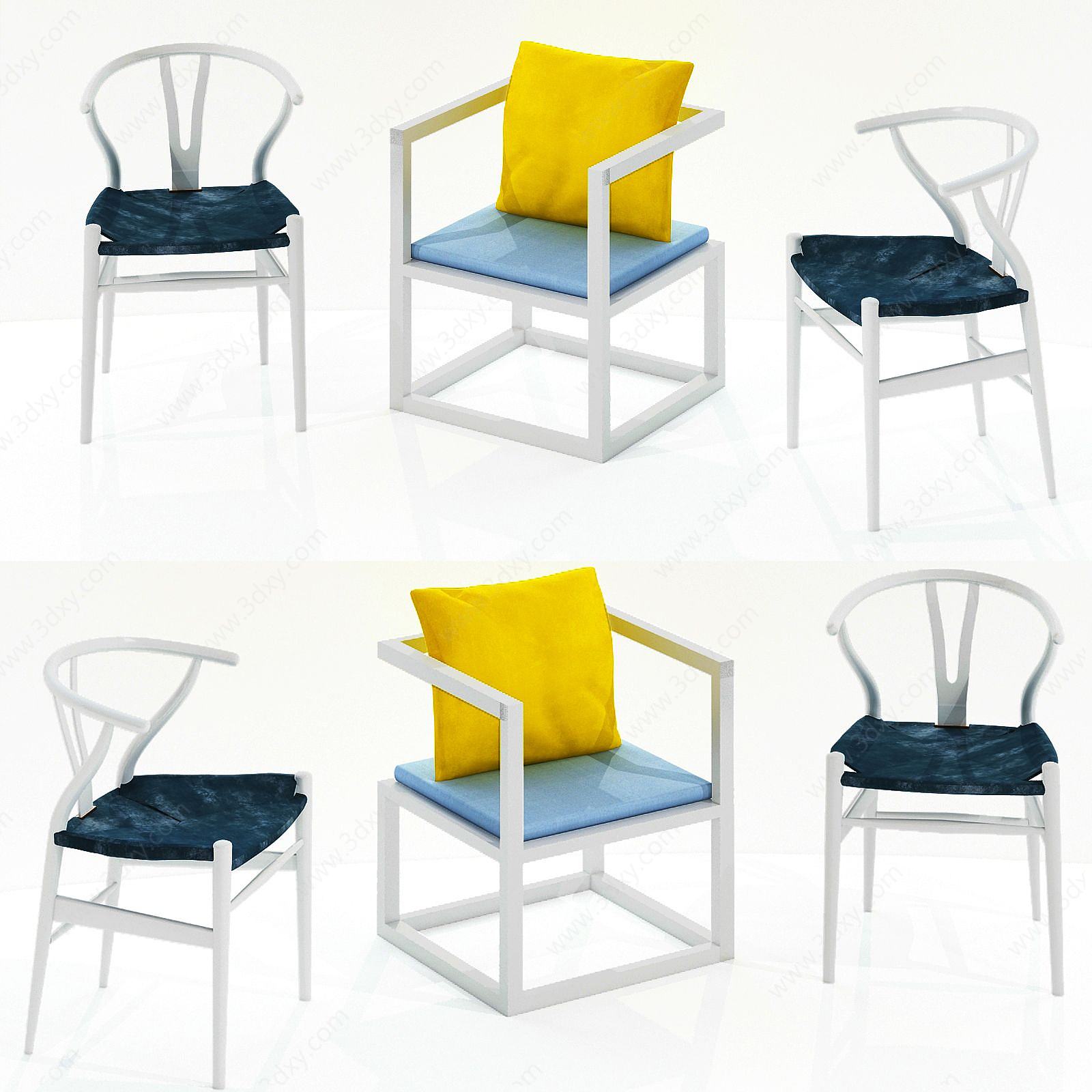现代休闲单椅家居椅3D模型
