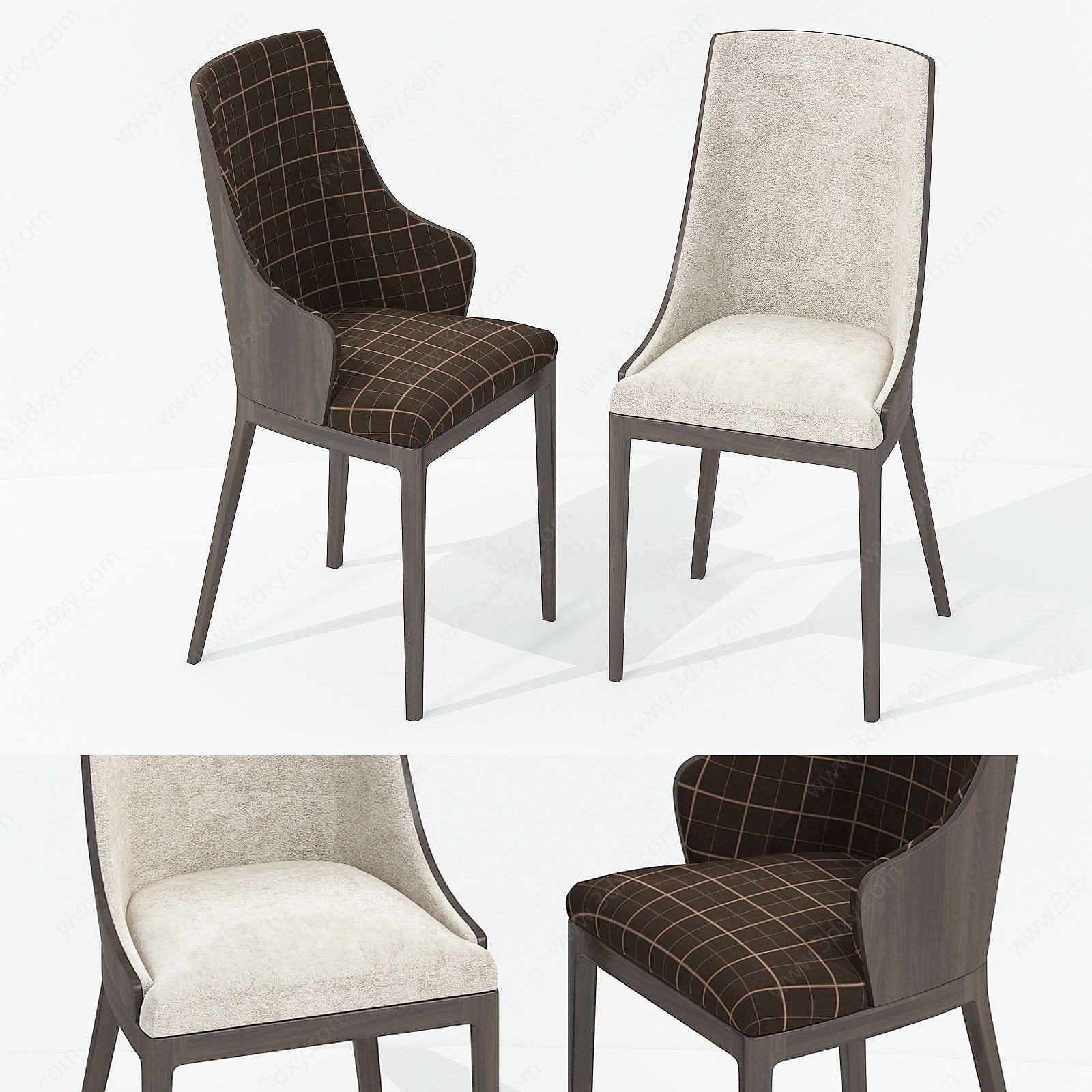 现代布纹单人座椅单椅3D模型