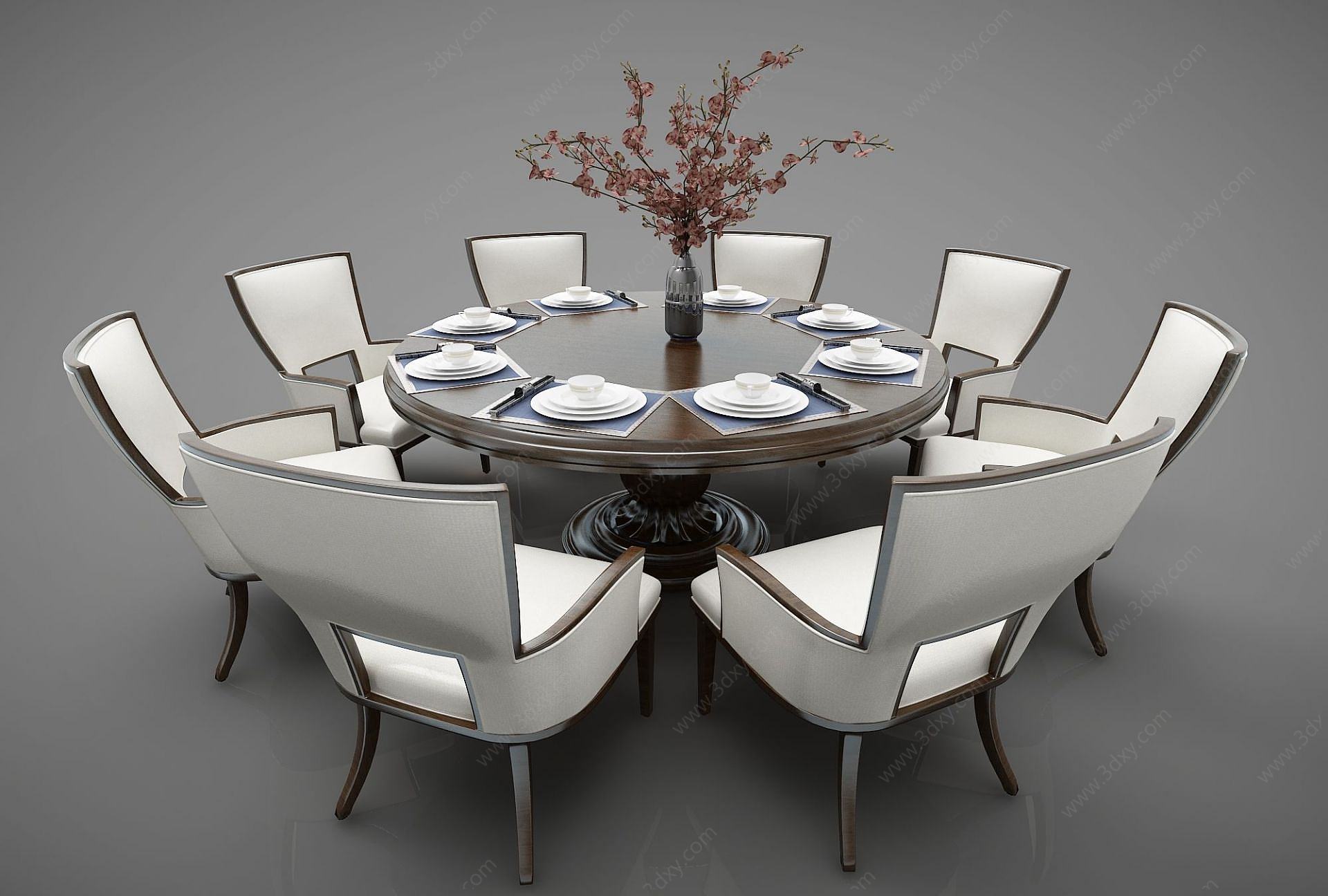 新中市风格餐桌家具3D模型
