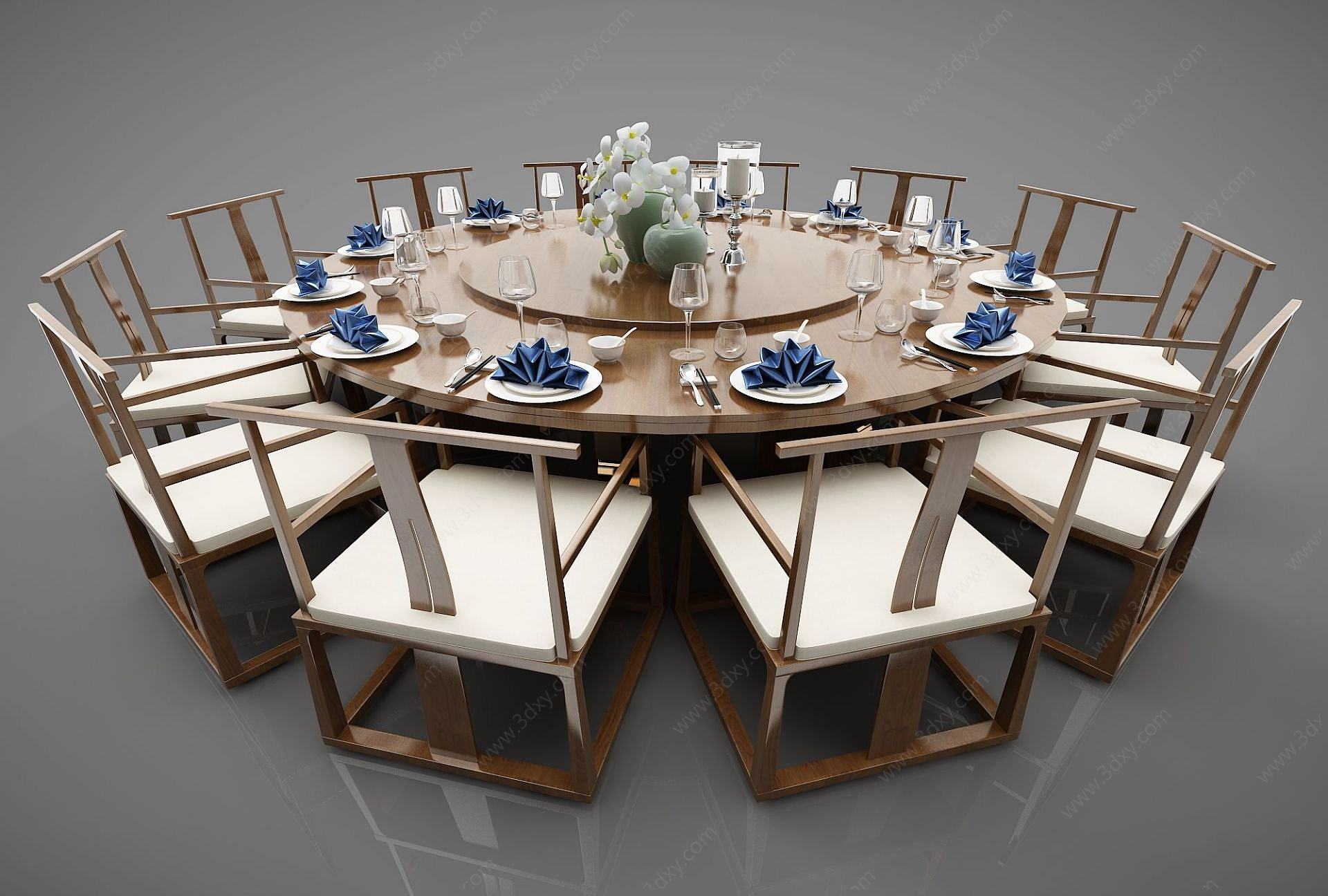 新中市风格餐桌家具3D模型